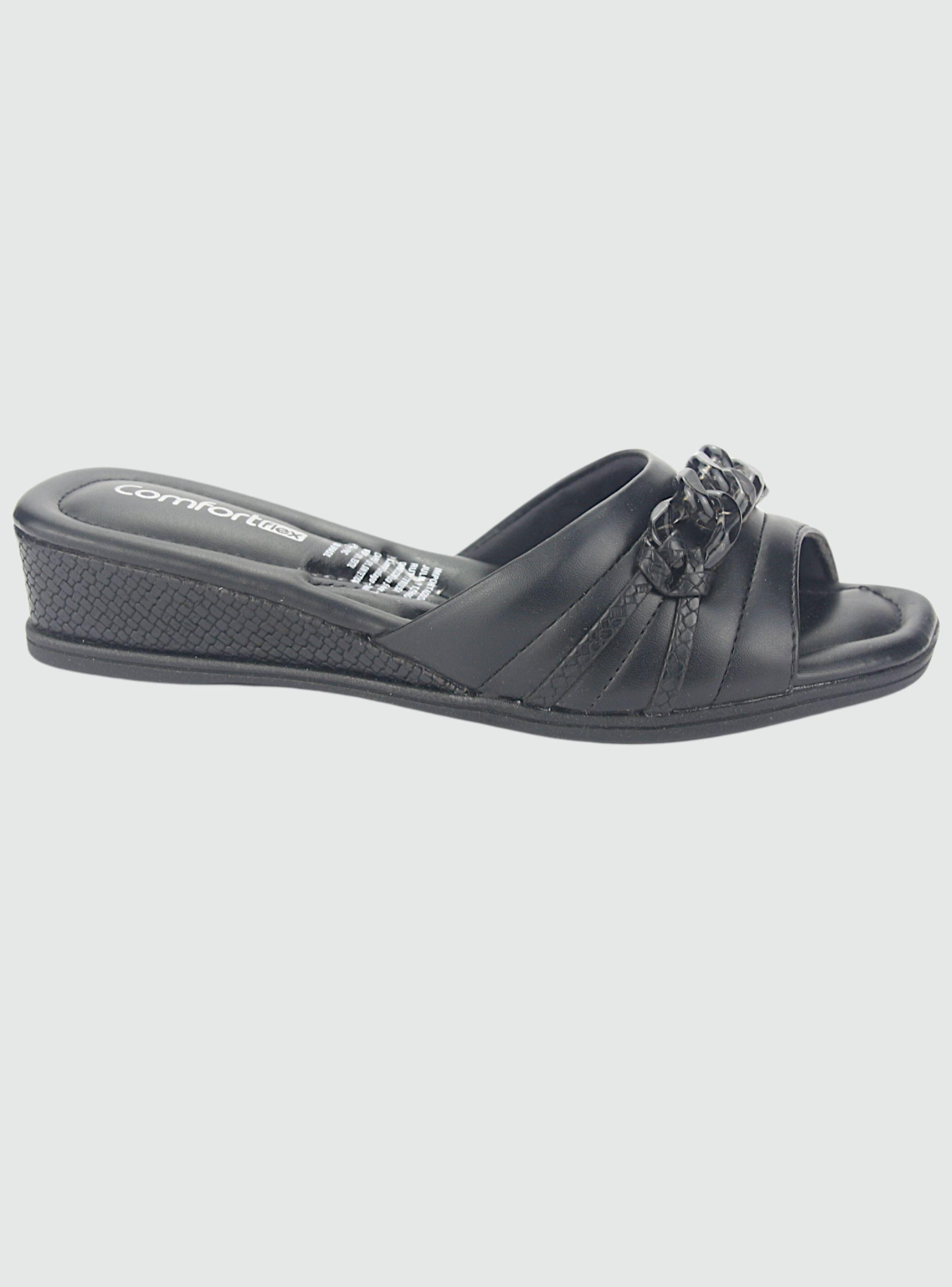 Sandalia Comfortflex Mujer 2370401 Negro Casual-0