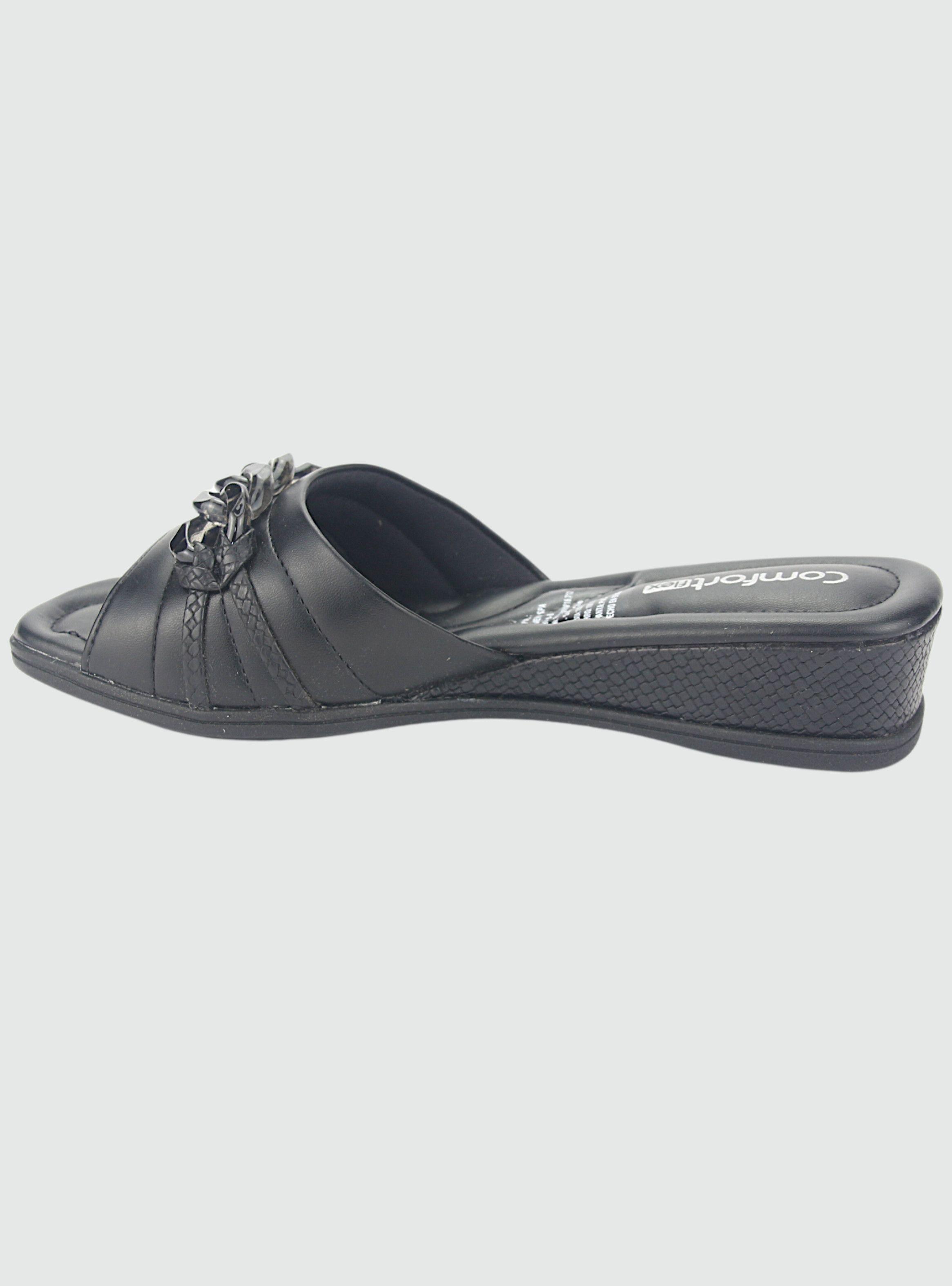 Sandalia Comfortflex Mujer 2370401 Negro Casual-1