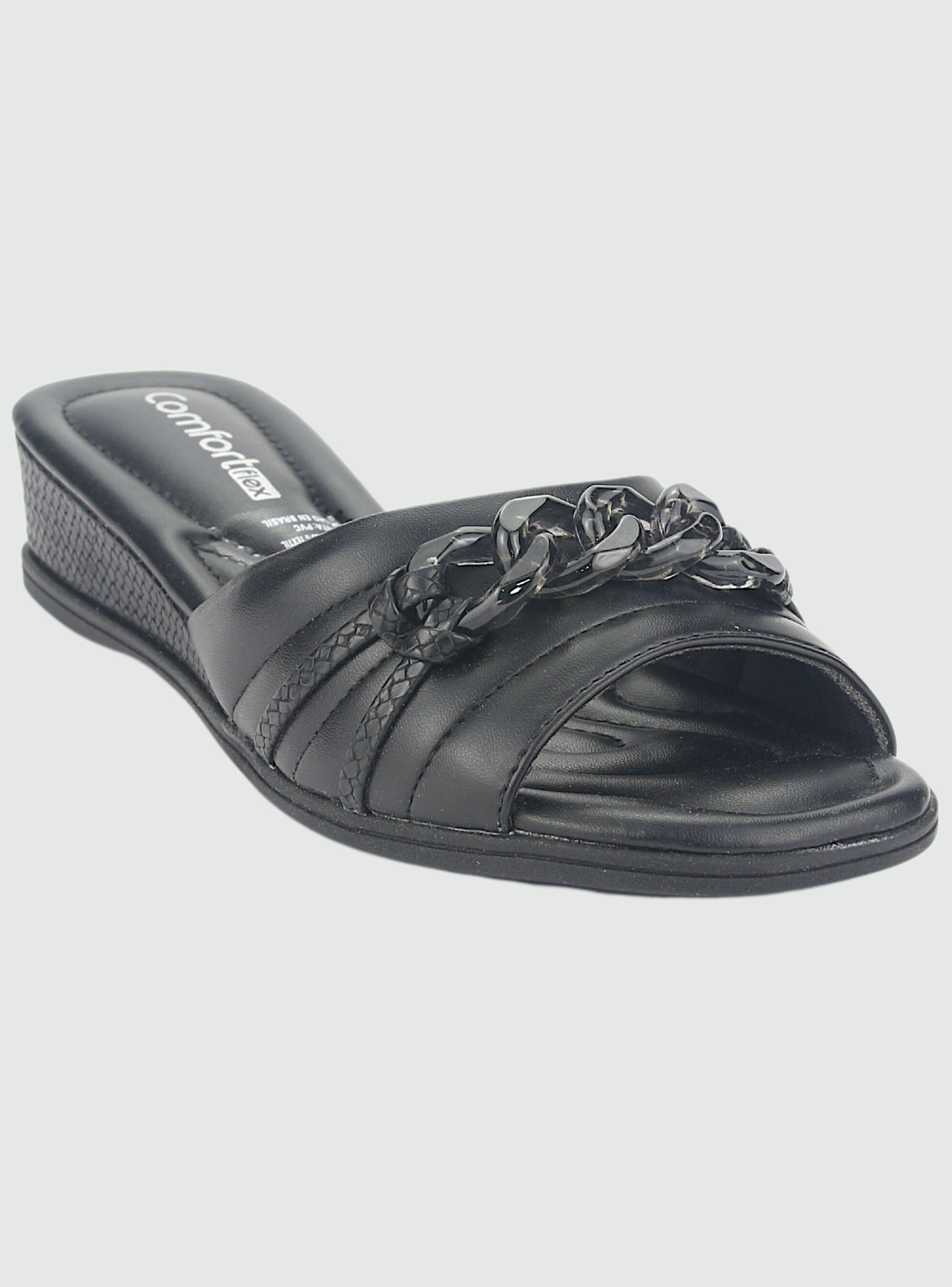 Sandalia Comfortflex Mujer 2370401 Negro Casual-2