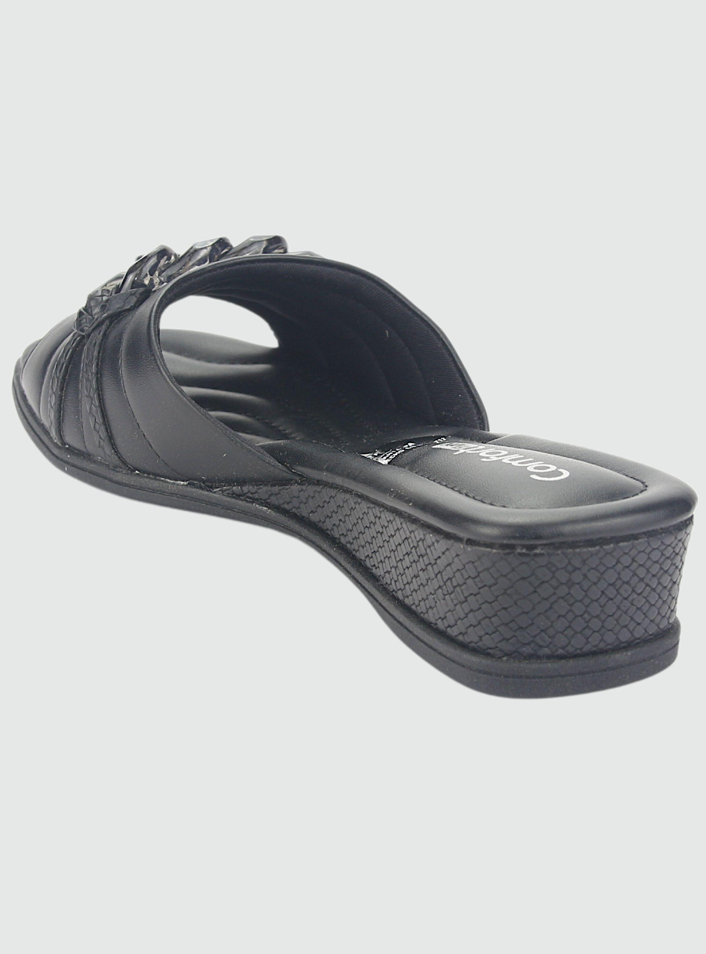 Sandalia Comfortflex Mujer 2370401 Negro Casual-3