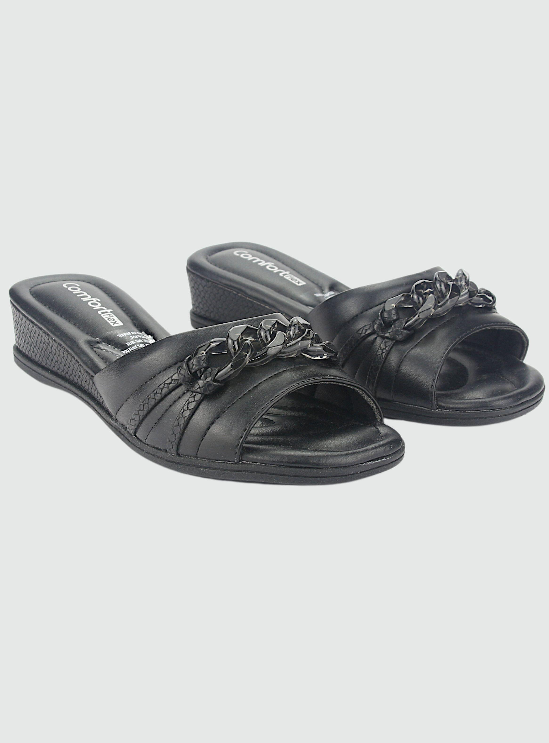 Sandalia Comfortflex Mujer 2370401 Negro Casual-4