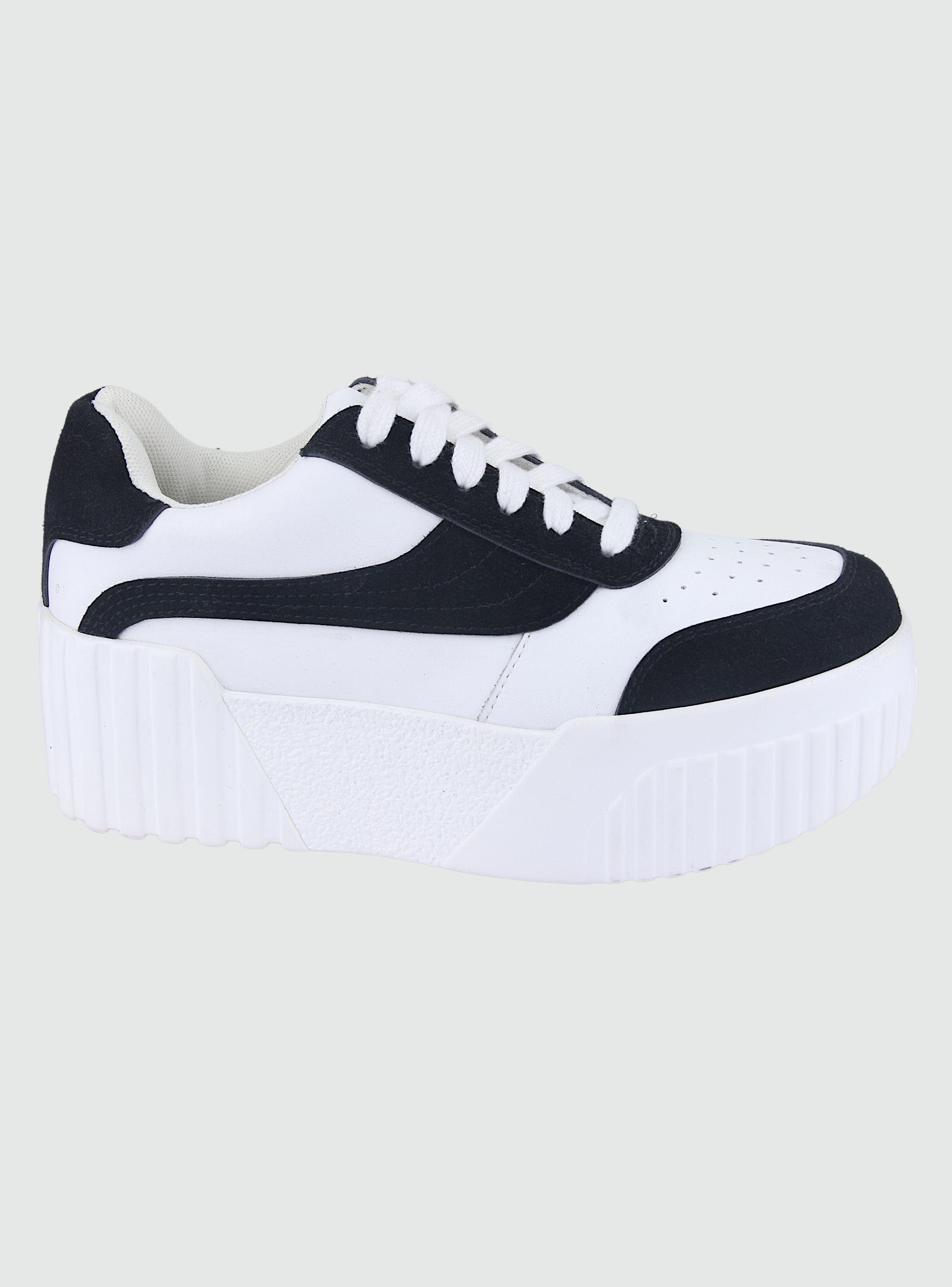 Zapatilla Chalada Mujer 38-Trust-1 Negro Blanco Moda-0