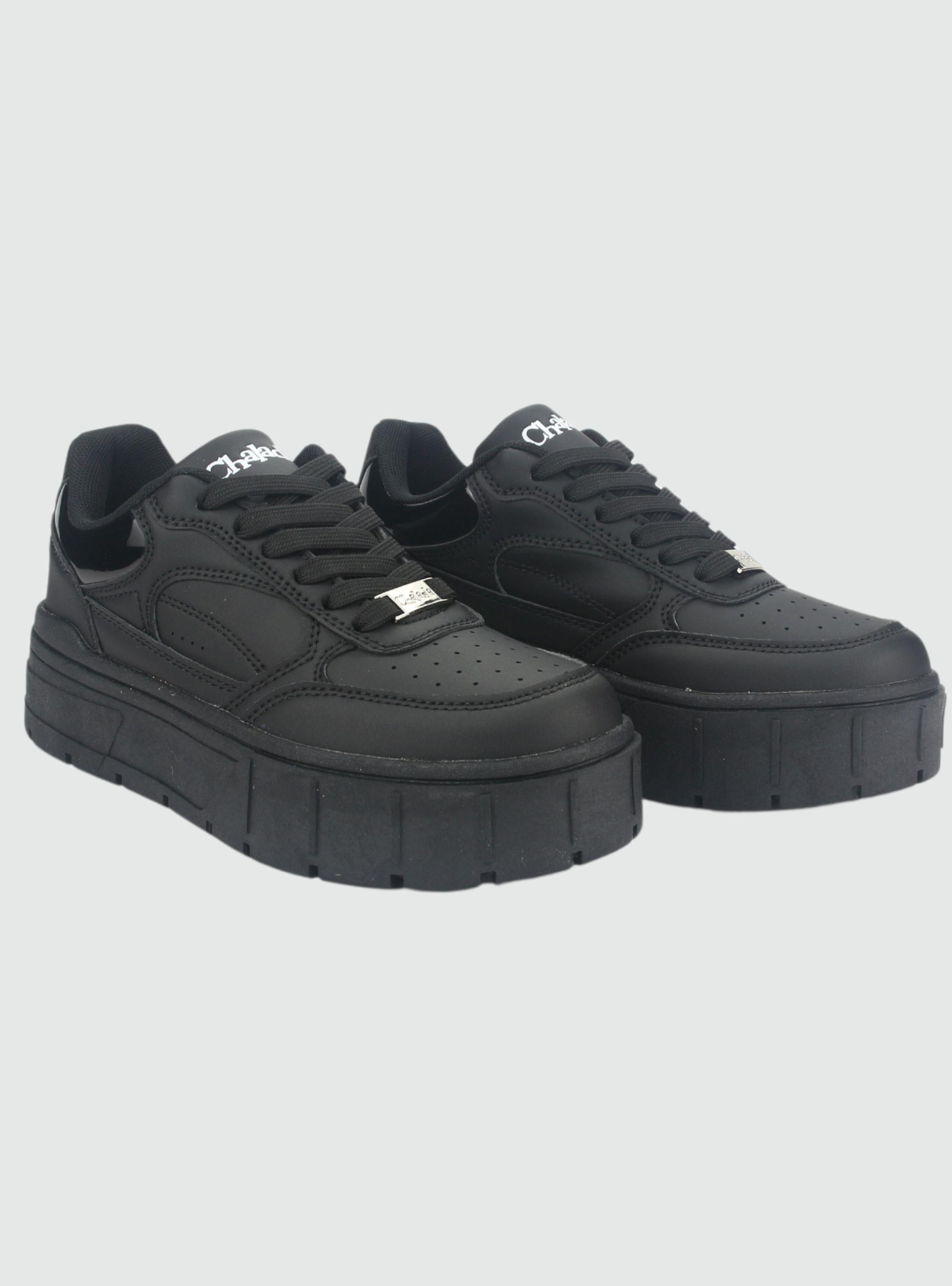 Zapatilla Chalada Mujer Troya-1 Negro Urbano-4