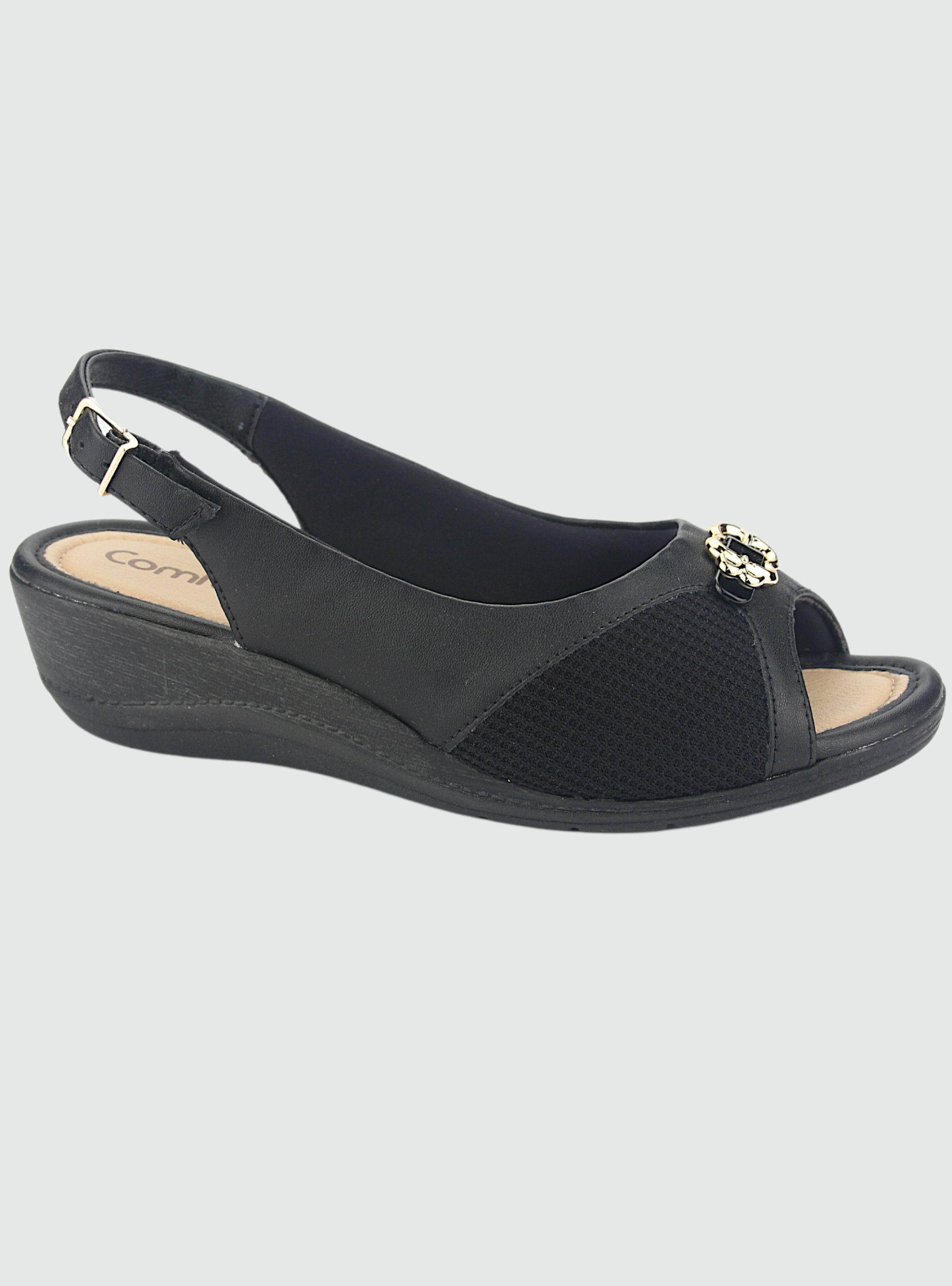 Sandalia Comfortflex Mujer 2396452 Negro Casual-0