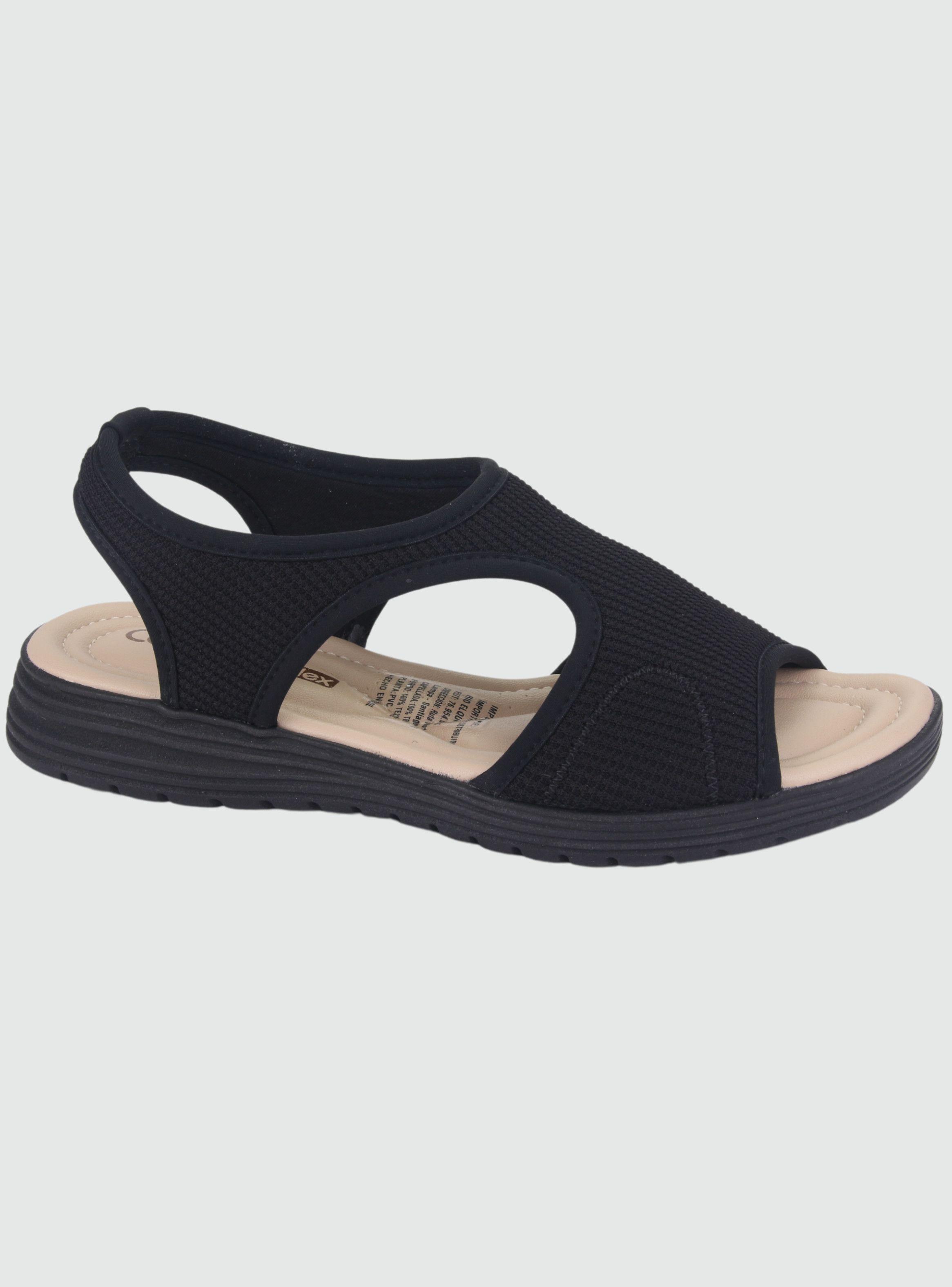 Sandalia Comfortflex Mujer 2251402 Negro Moda-0