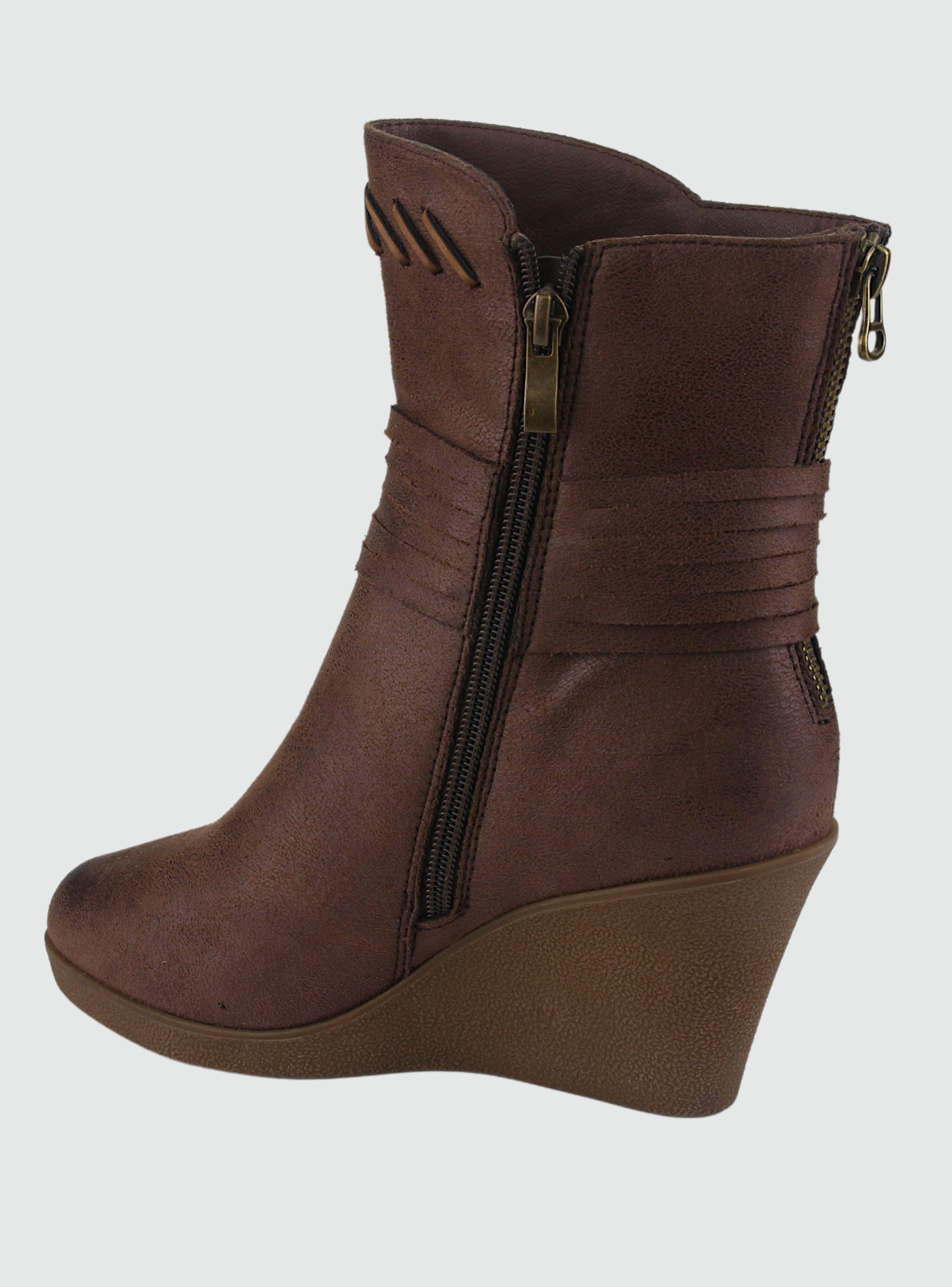 Botin Chalada Mujer Wedge-42 Café Casual-1