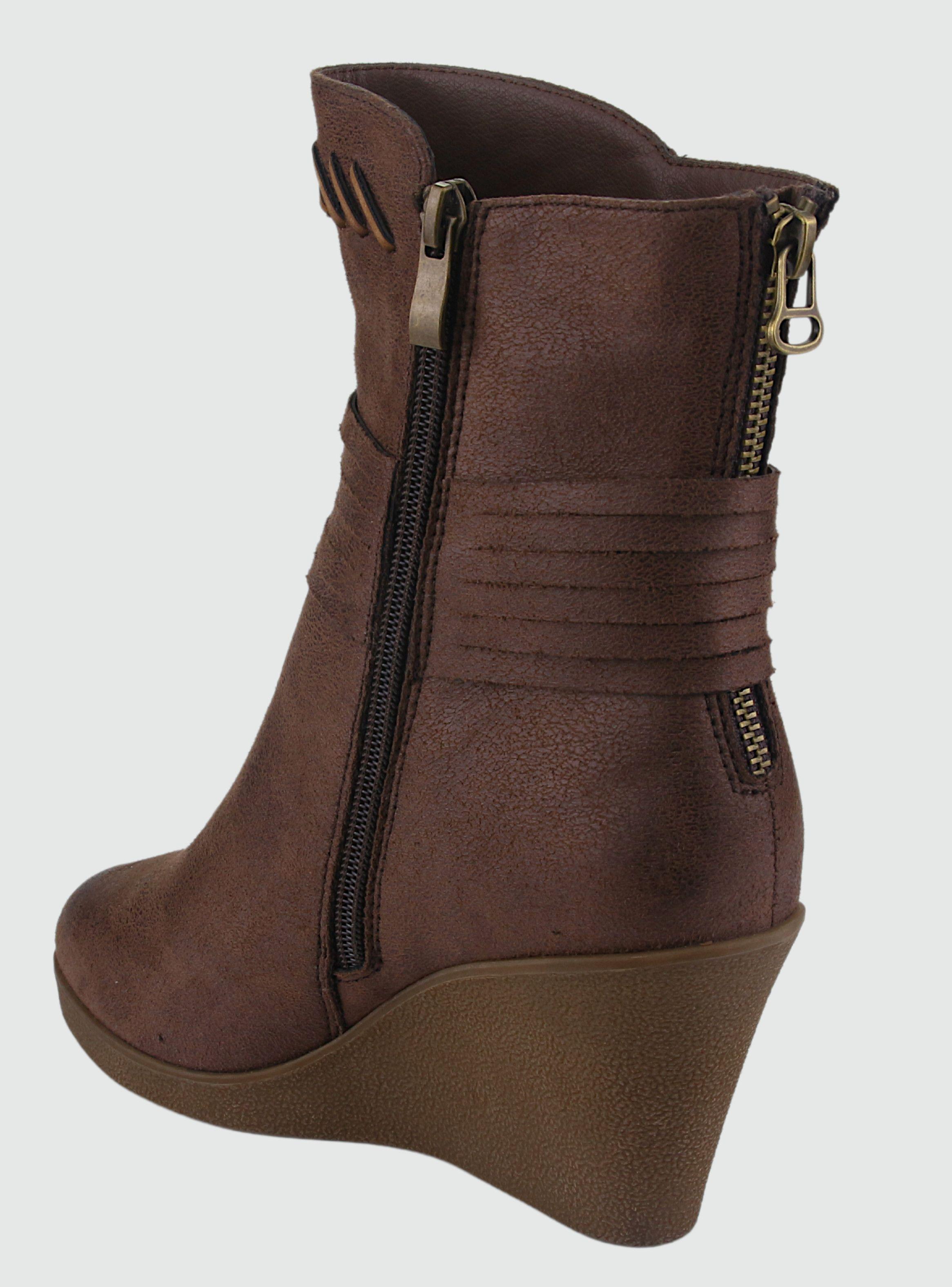 Botin Chalada Mujer Wedge-42 Café Casual-3