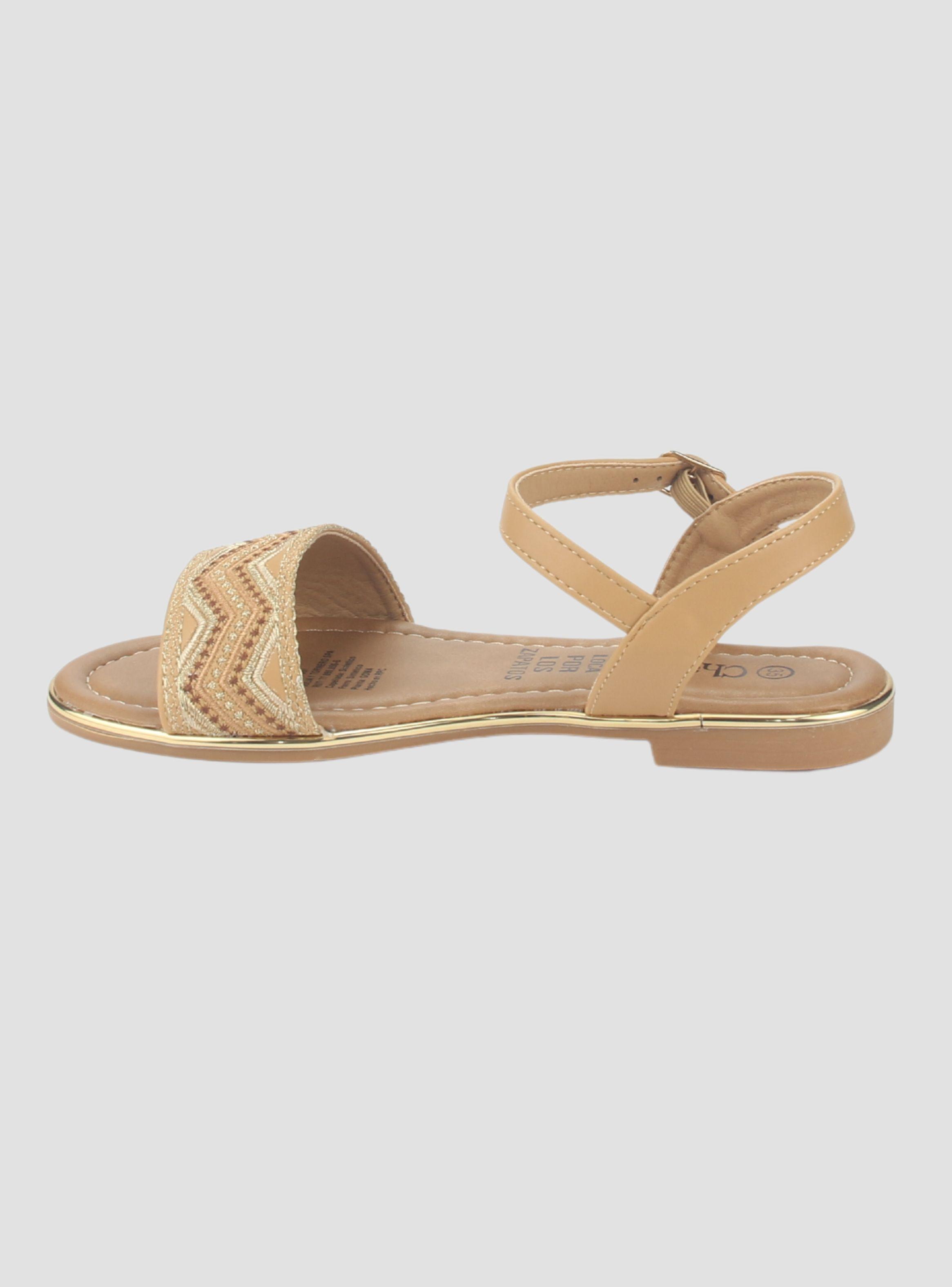 Sandalia Chalada Mujer Call-29 Camel Plana-1