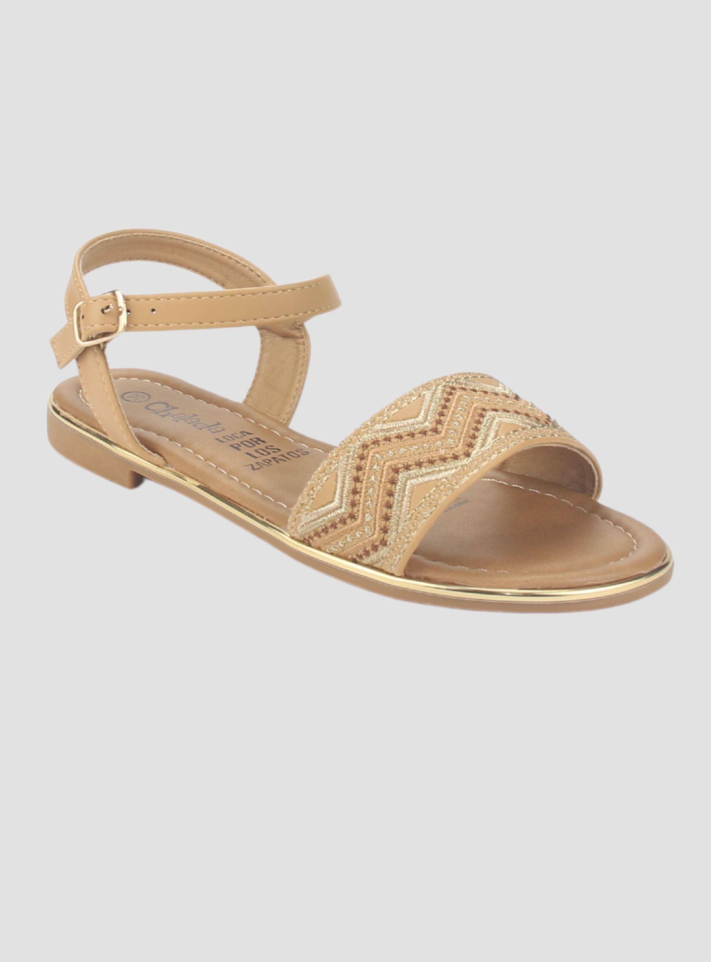 Sandalia Chalada Mujer Call-29 Camel Plana-2
