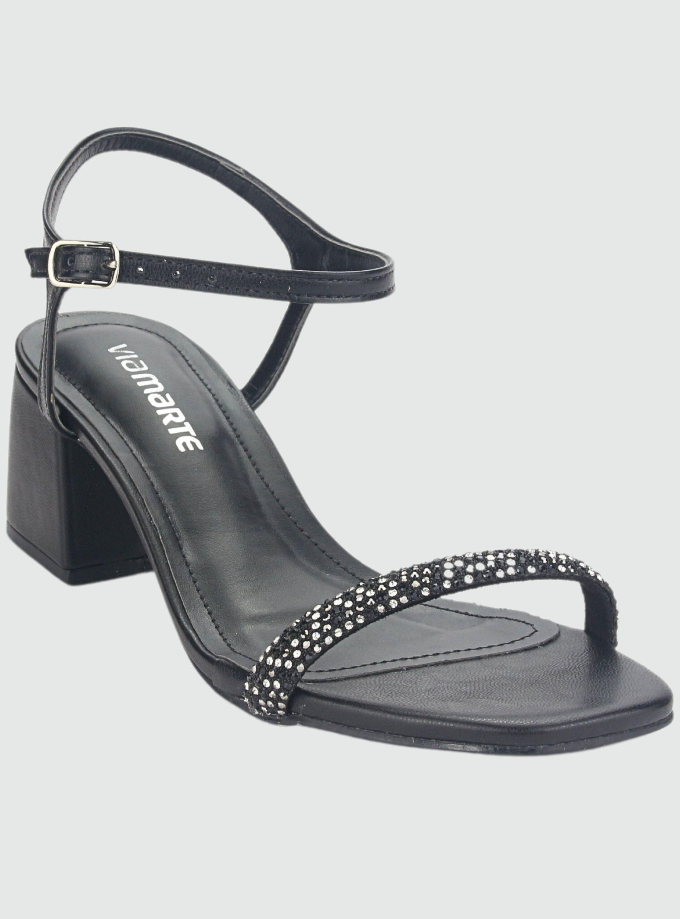 Sandalia Via Marte Mujer 23-9707 Preto Casual-2