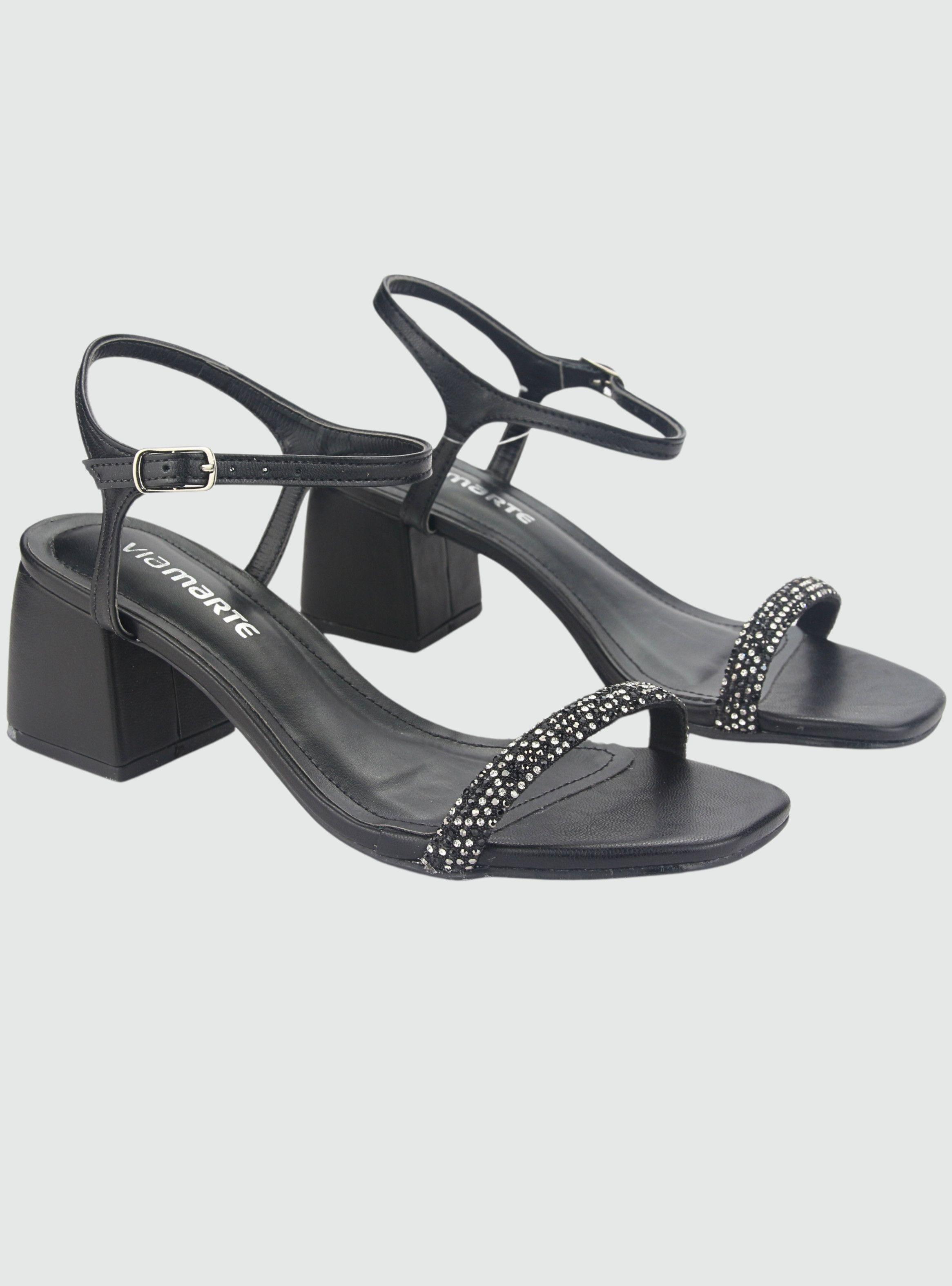 Sandalia Via Marte Mujer 23-9707 Preto Casual-3