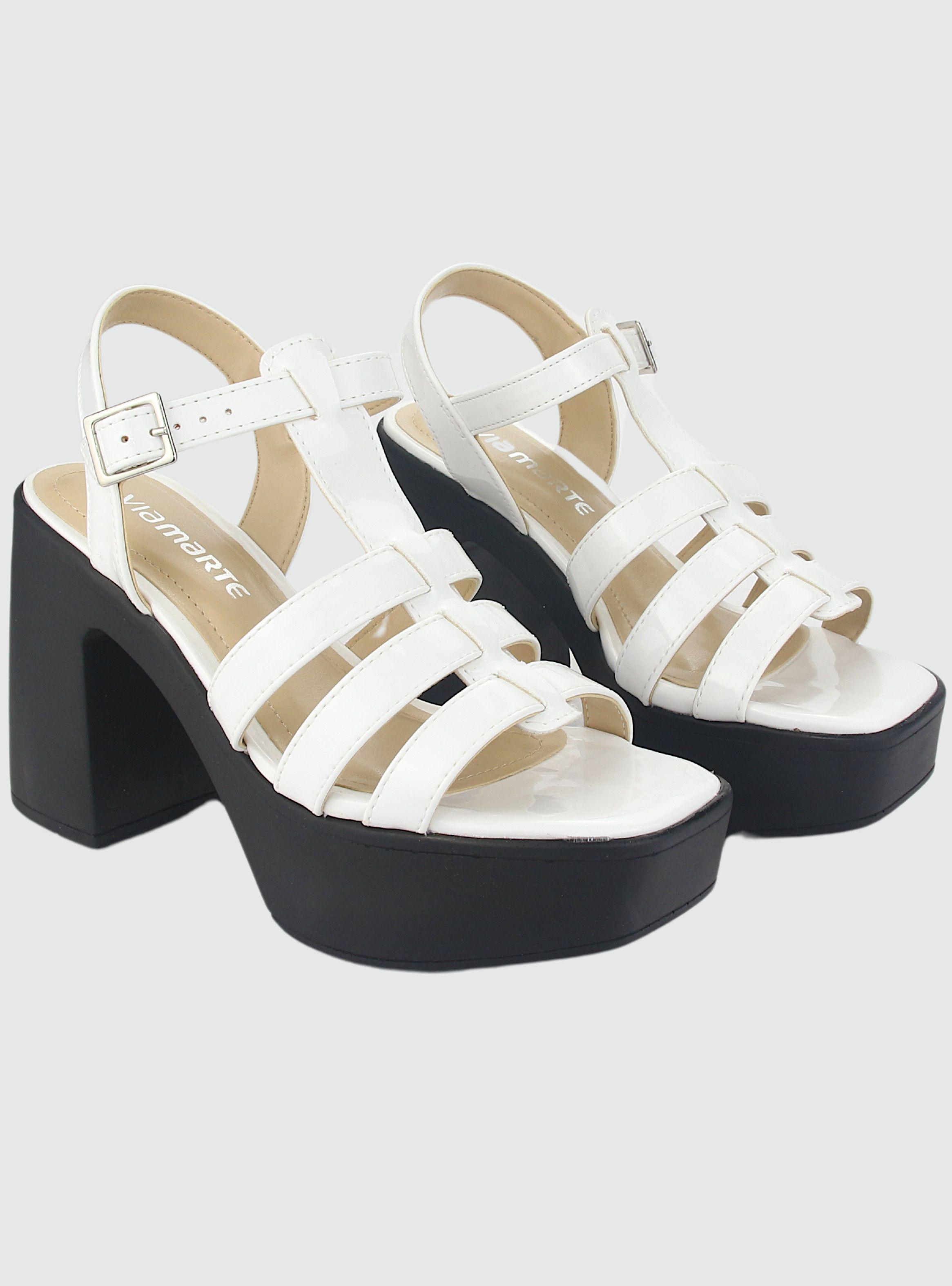 Sandalia Via Marte Mujer 23-11104 V Branco Casual-4