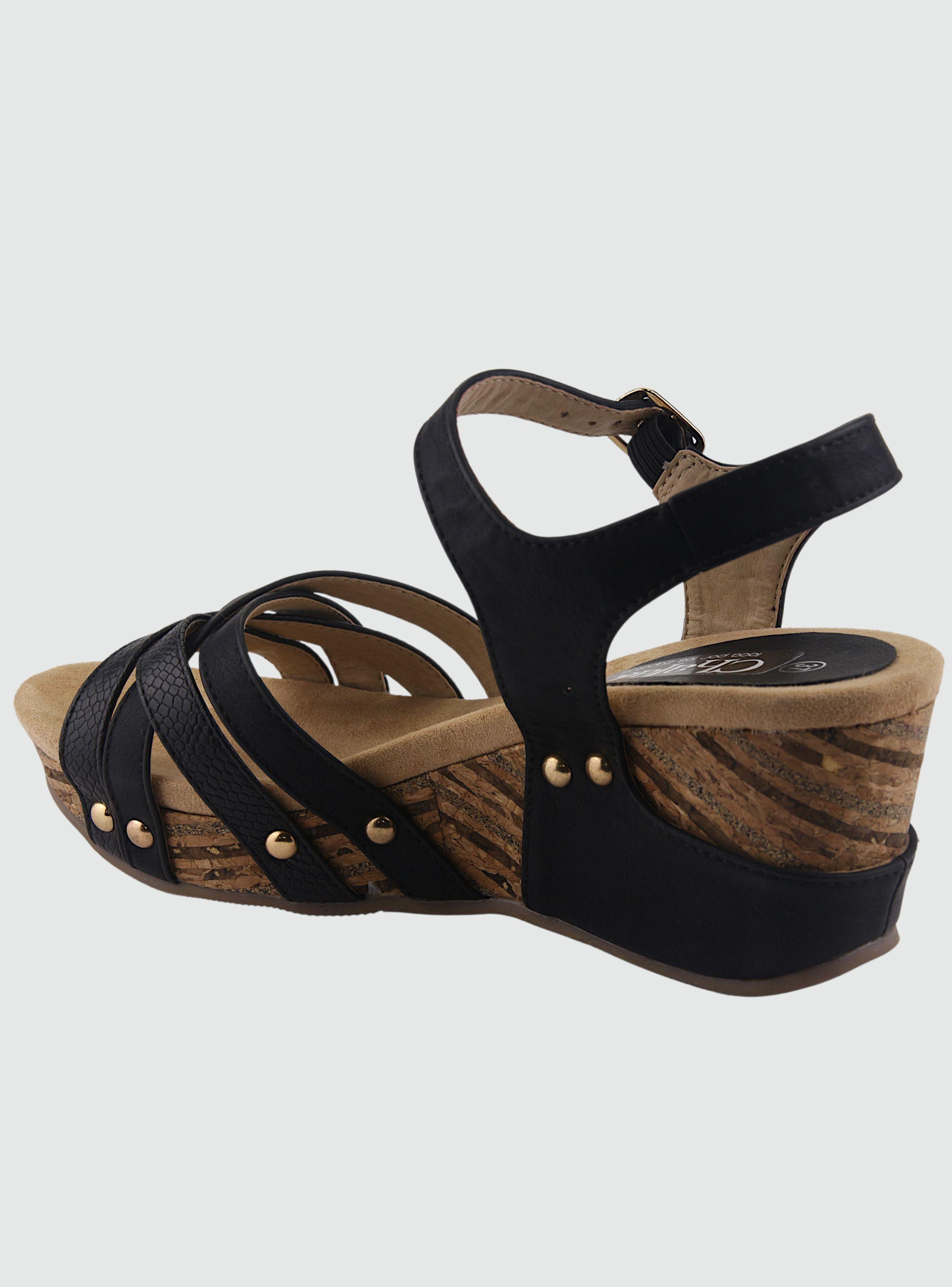 Sandalia Dorette Mujer Pasco-25 Negro Plataforma-1
