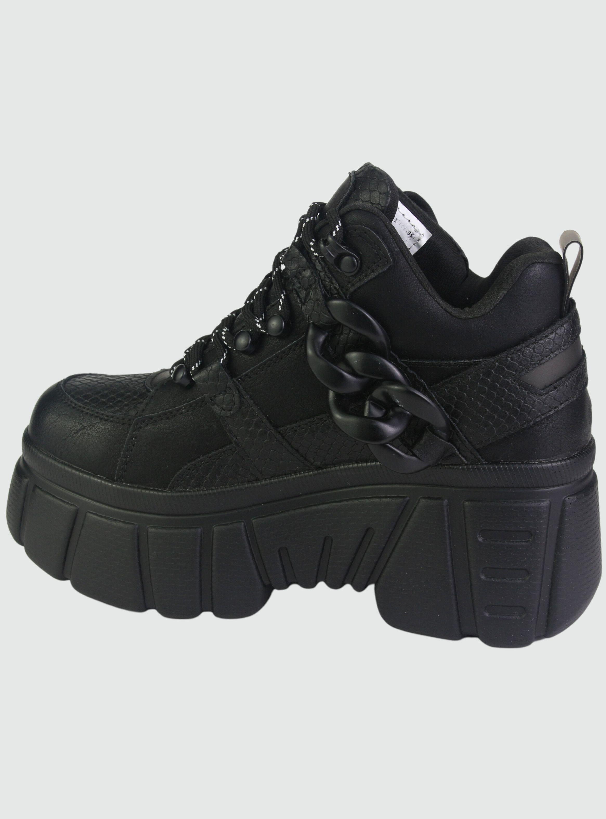 Zapatilla Chalada Mujer Nrock-11 Negro Urbano-1