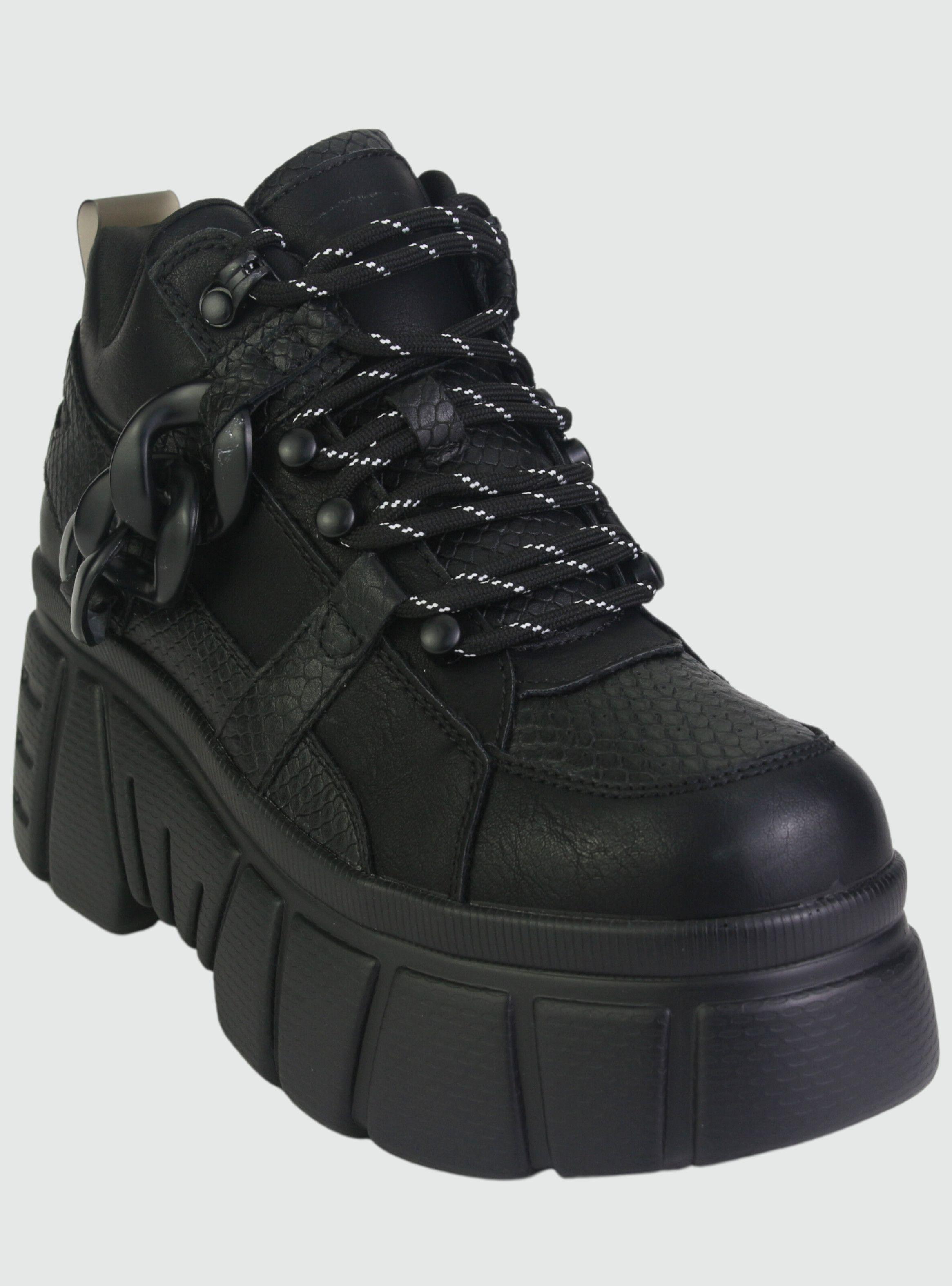 Zapatilla Chalada Mujer Nrock-11 Negro Urbano-2