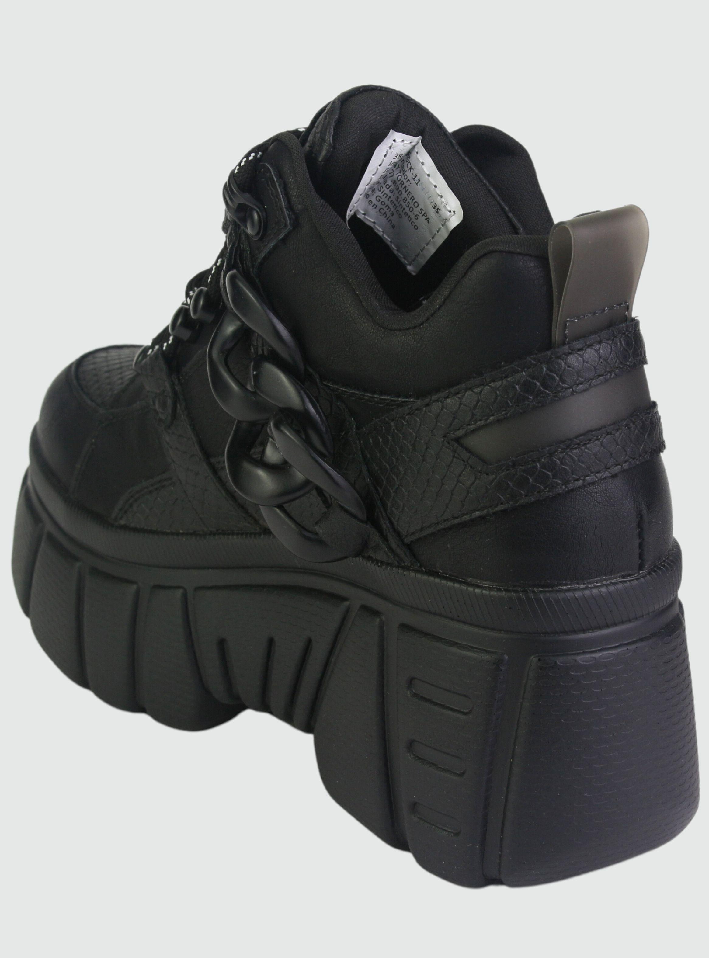 Zapatilla Chalada Mujer Nrock-11 Negro Urbano-3