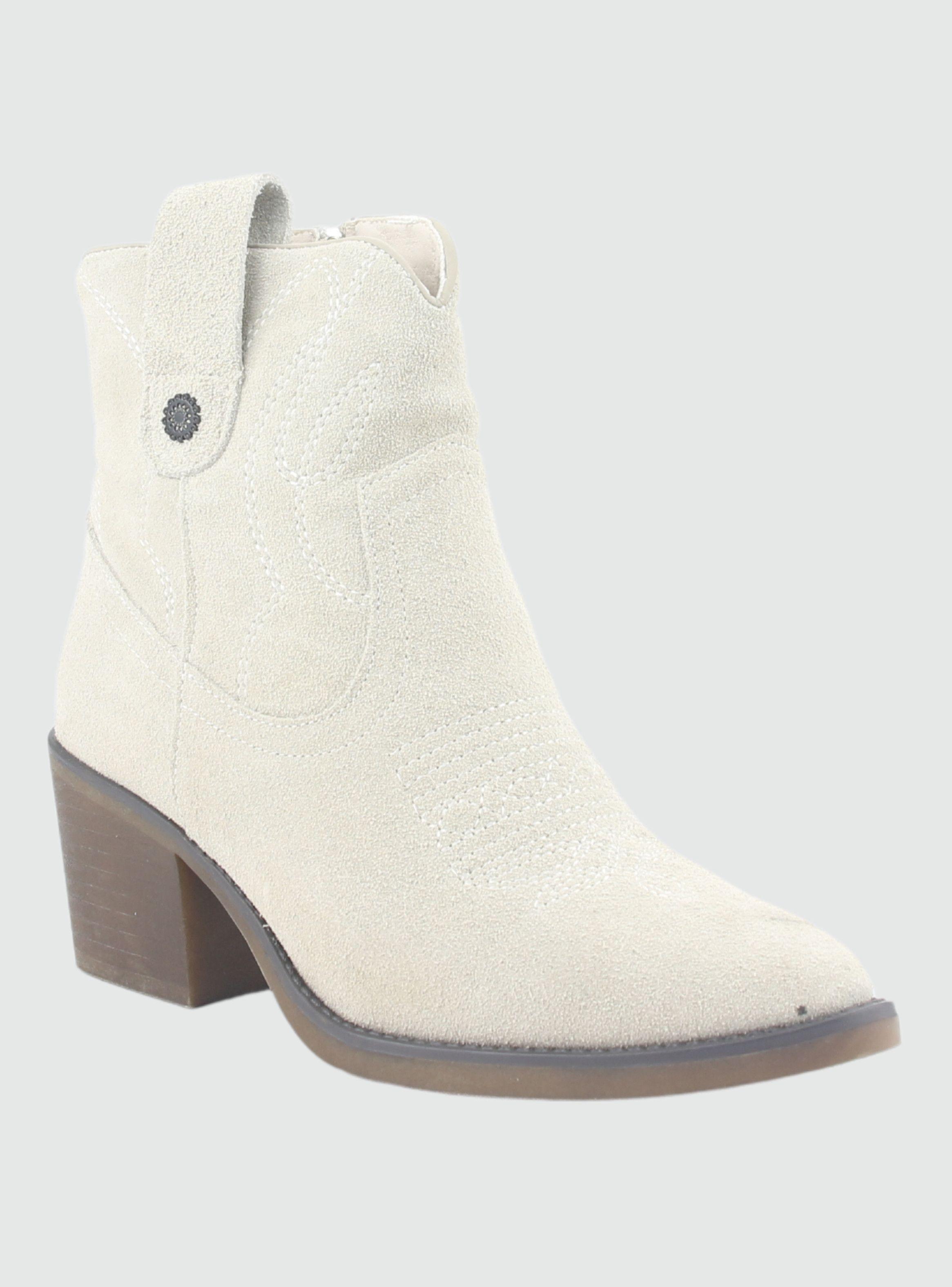 Botin de Cuero Mujer Casual Beige Reno-2
