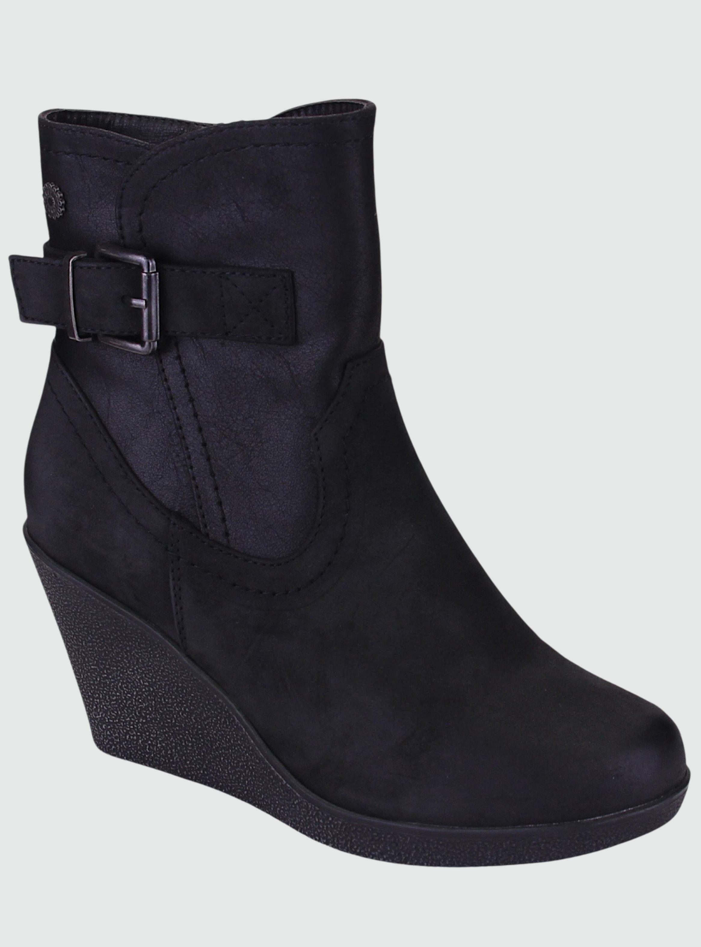 Botin Chalada Mujer Wedge-37 Negro Plataforma-0