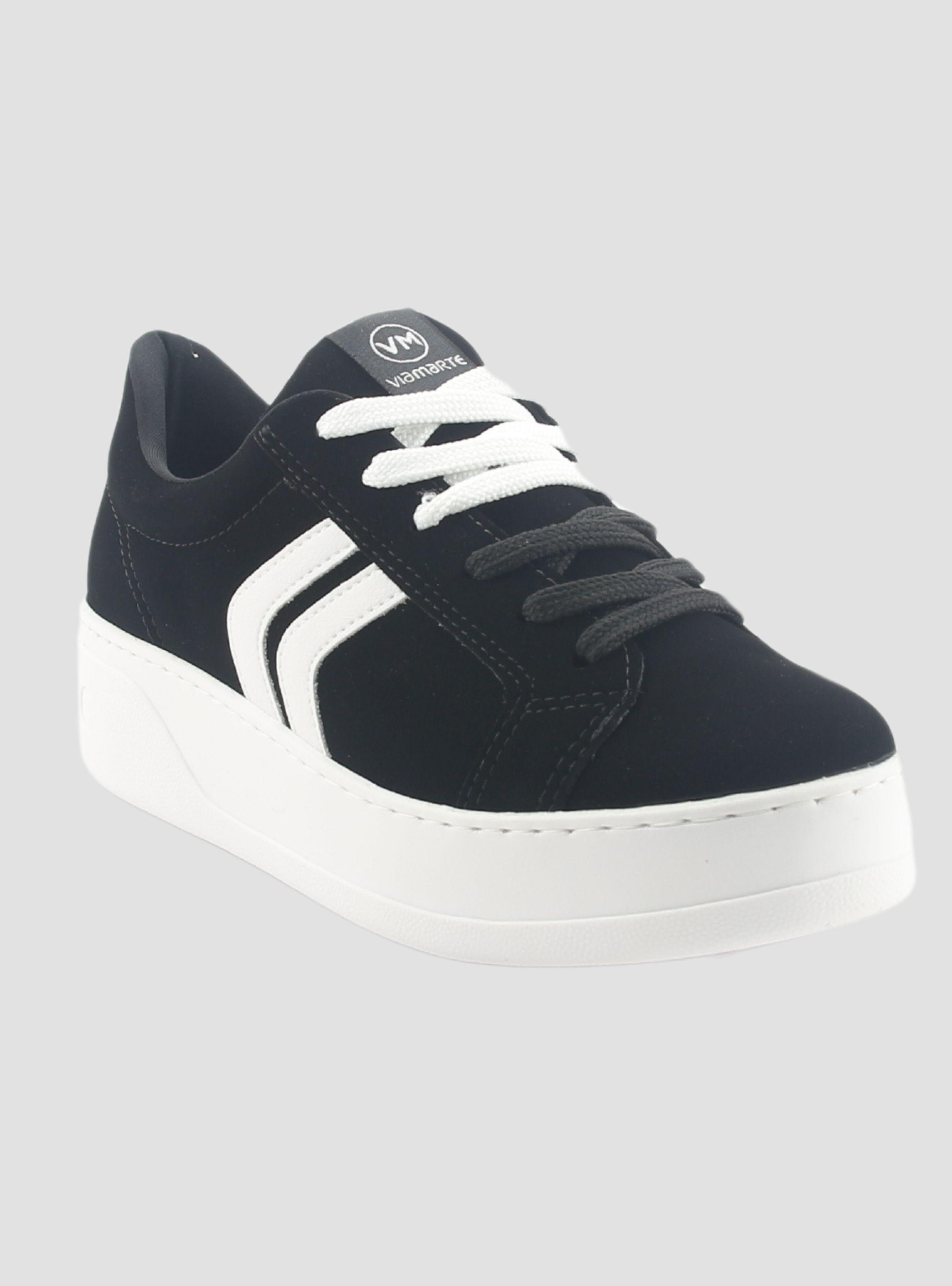 Zapatilla Via Marte Mujer 023-011-01 Negro Casual-2