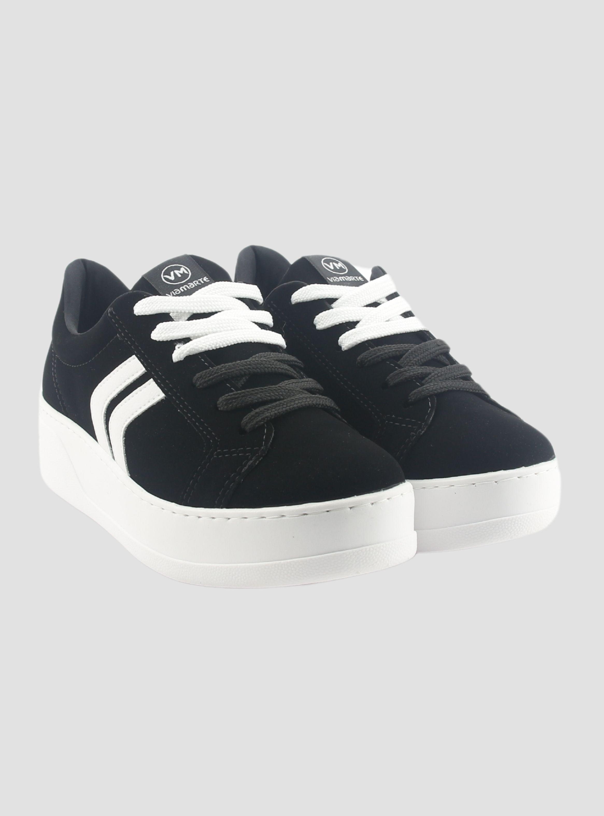 Zapatilla Via Marte Mujer 023-011-01 Negro Casual-4