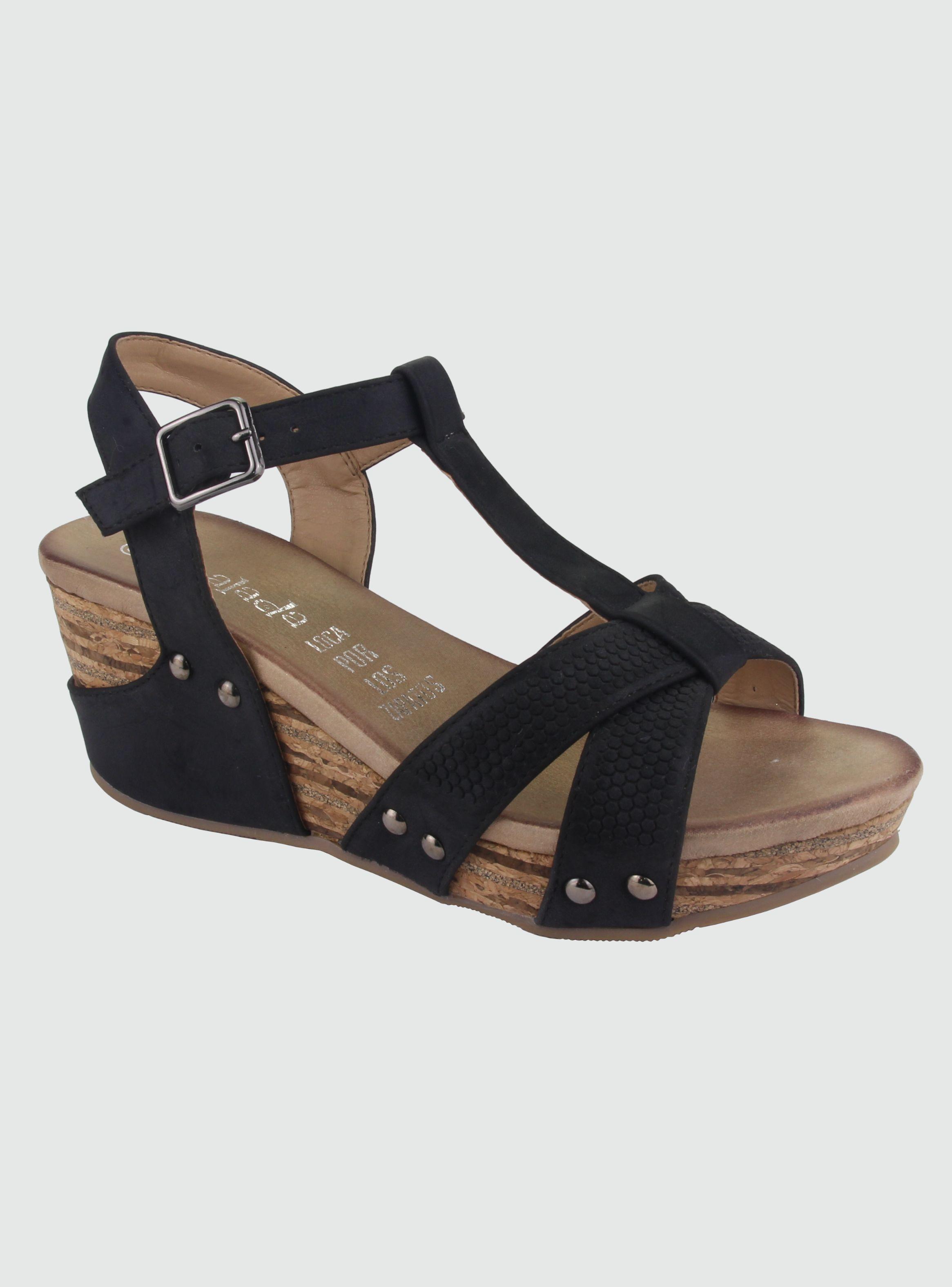 Sandalia Dorette Mujer Pasco-22 Negro Plataforma-0