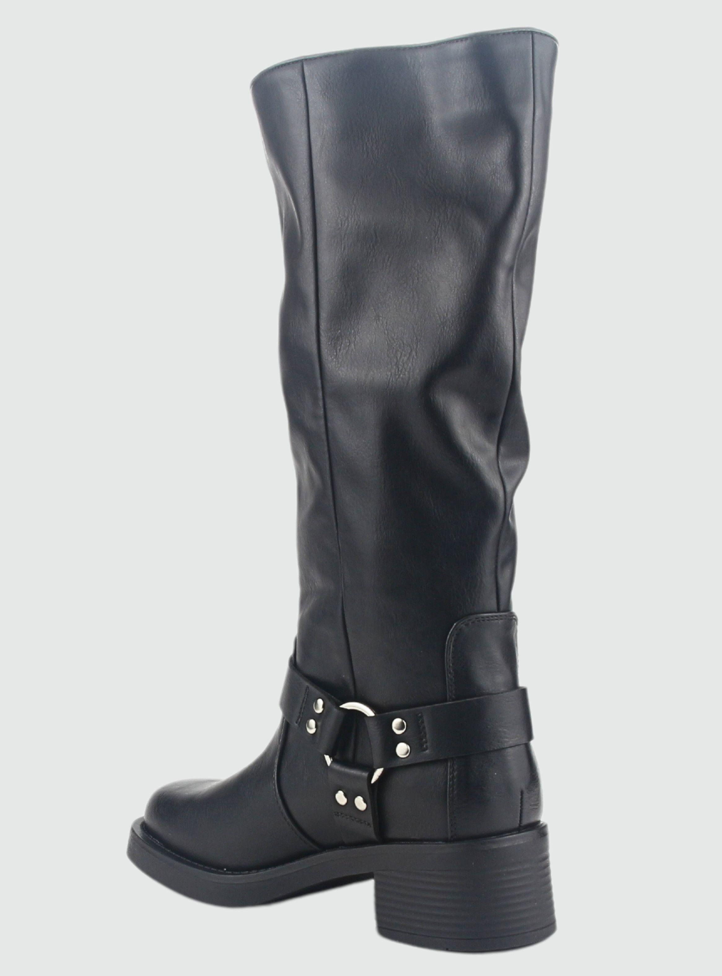 Bota Chalada Mujer Biker-3 Negro Casual-3