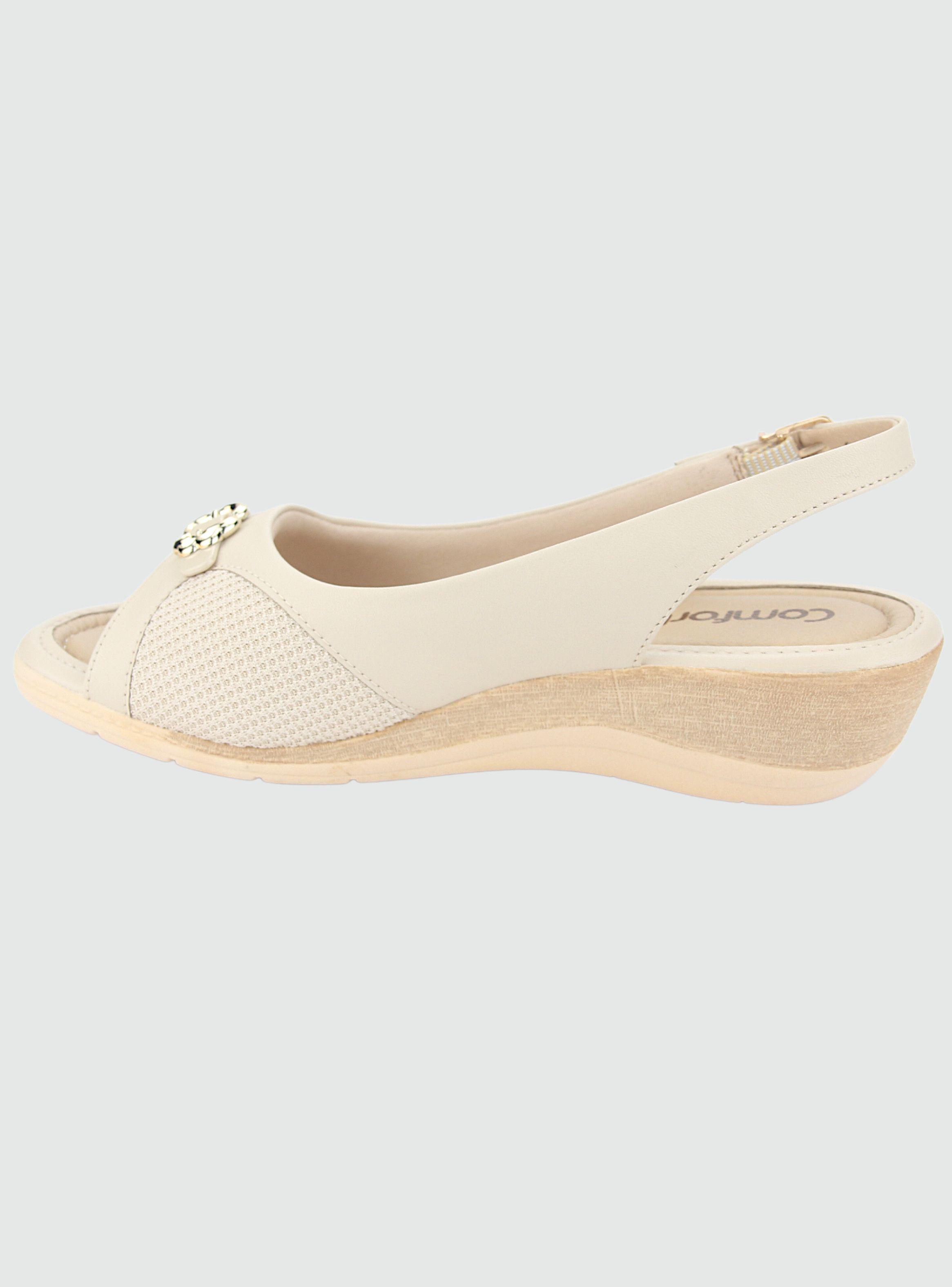 Sandalia Comfortflex Mujer 2396452 Beige Casual-1