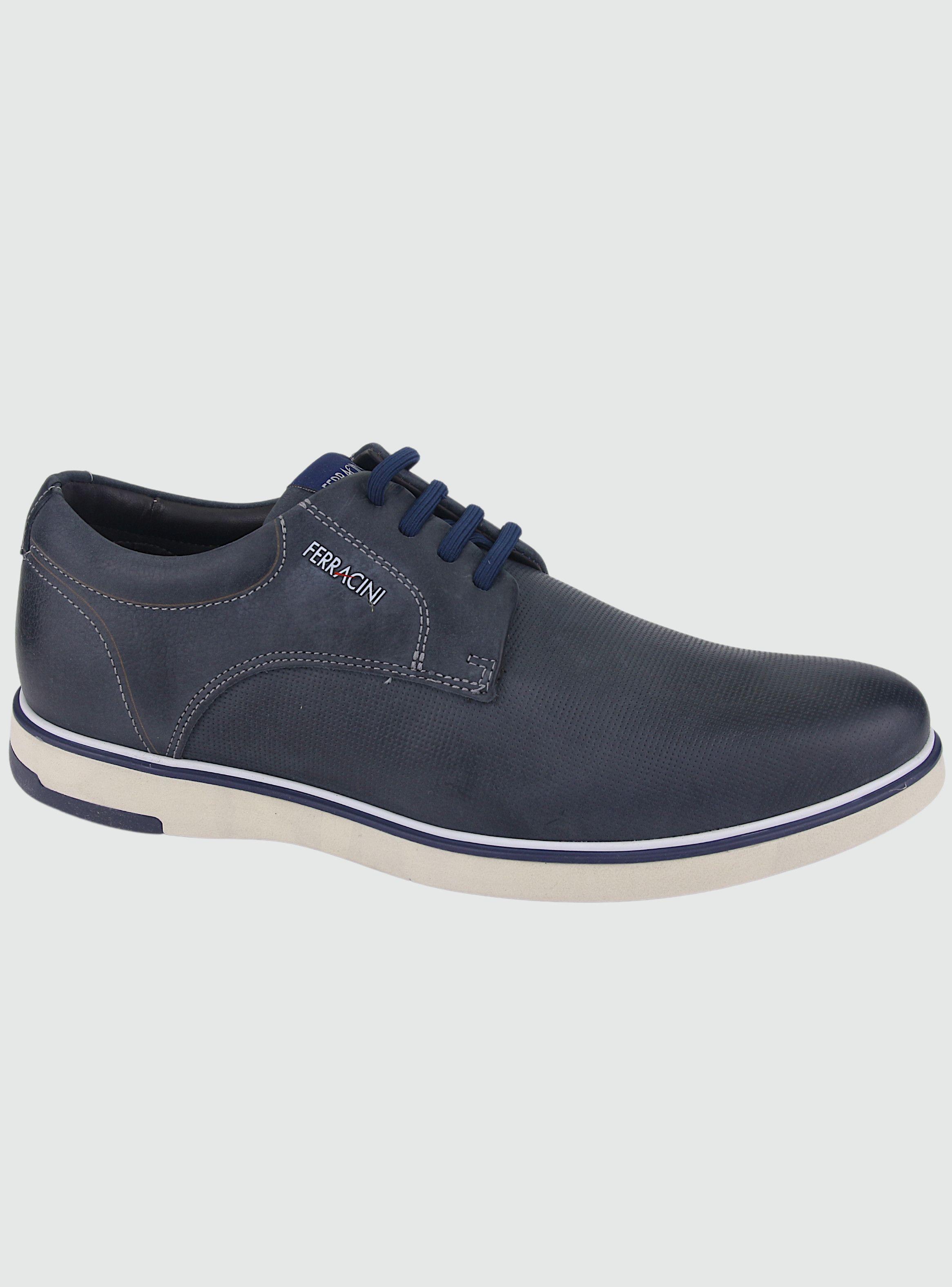 Zapato Ferracini Hombre 3025 Azul Casual-0