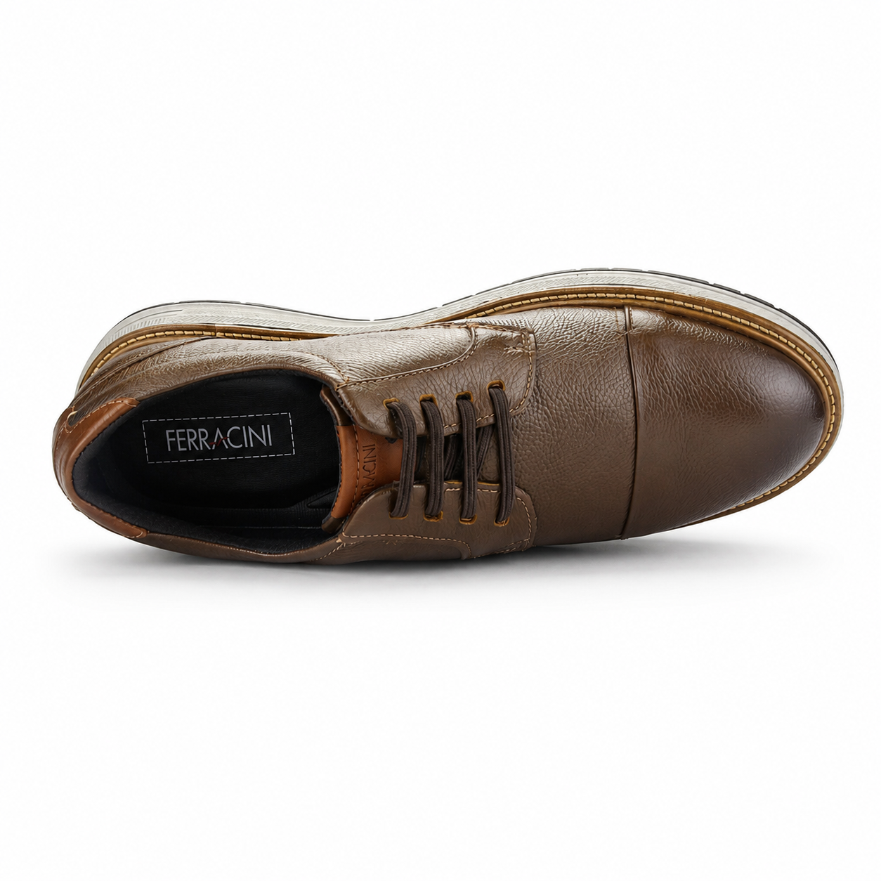 Zapato Café Claro Hombre Casual Ferracini Austin 5166-4
