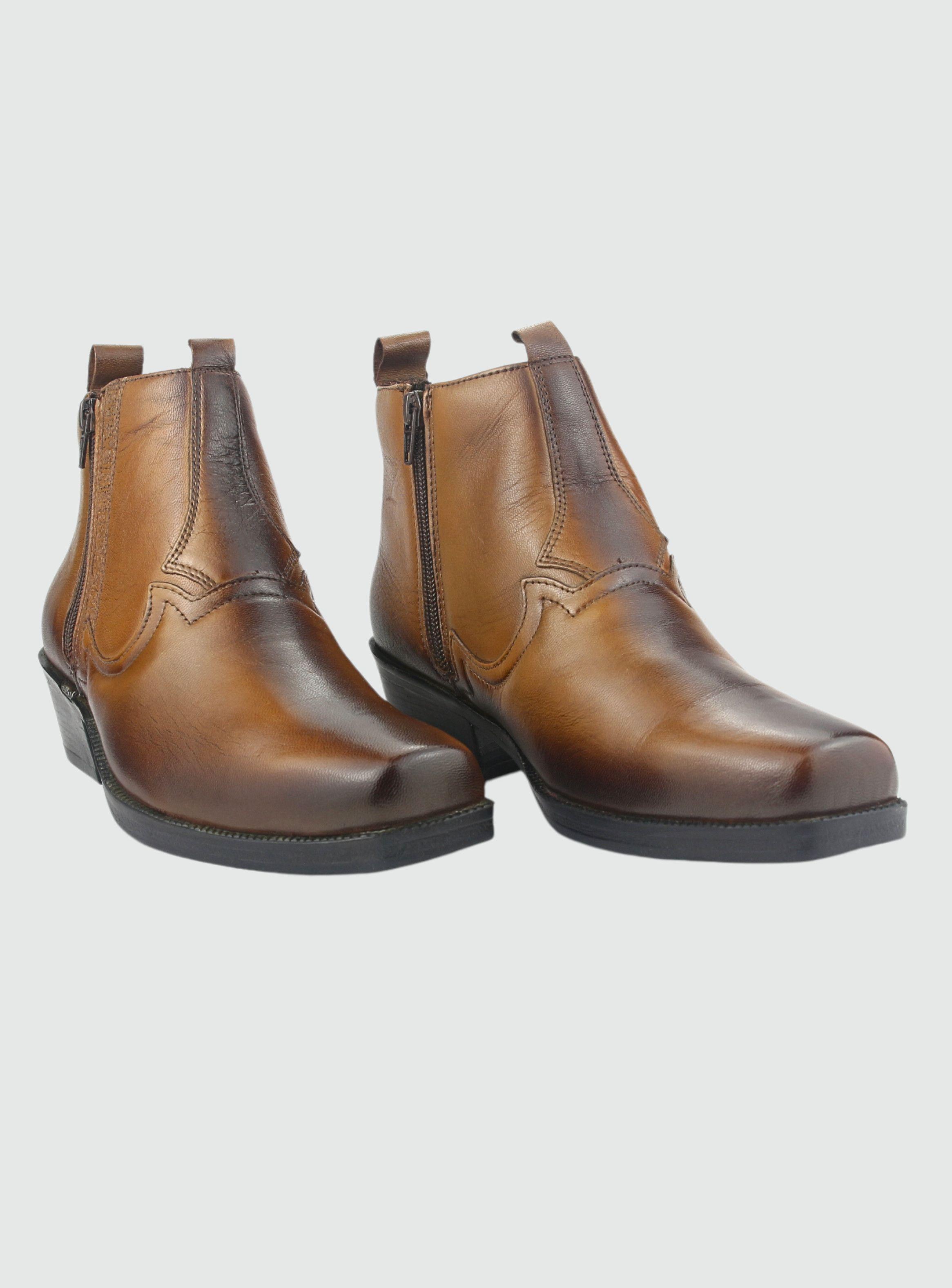 Botin Ferracini Hombre 8907 New Country Café Claro Casual-3