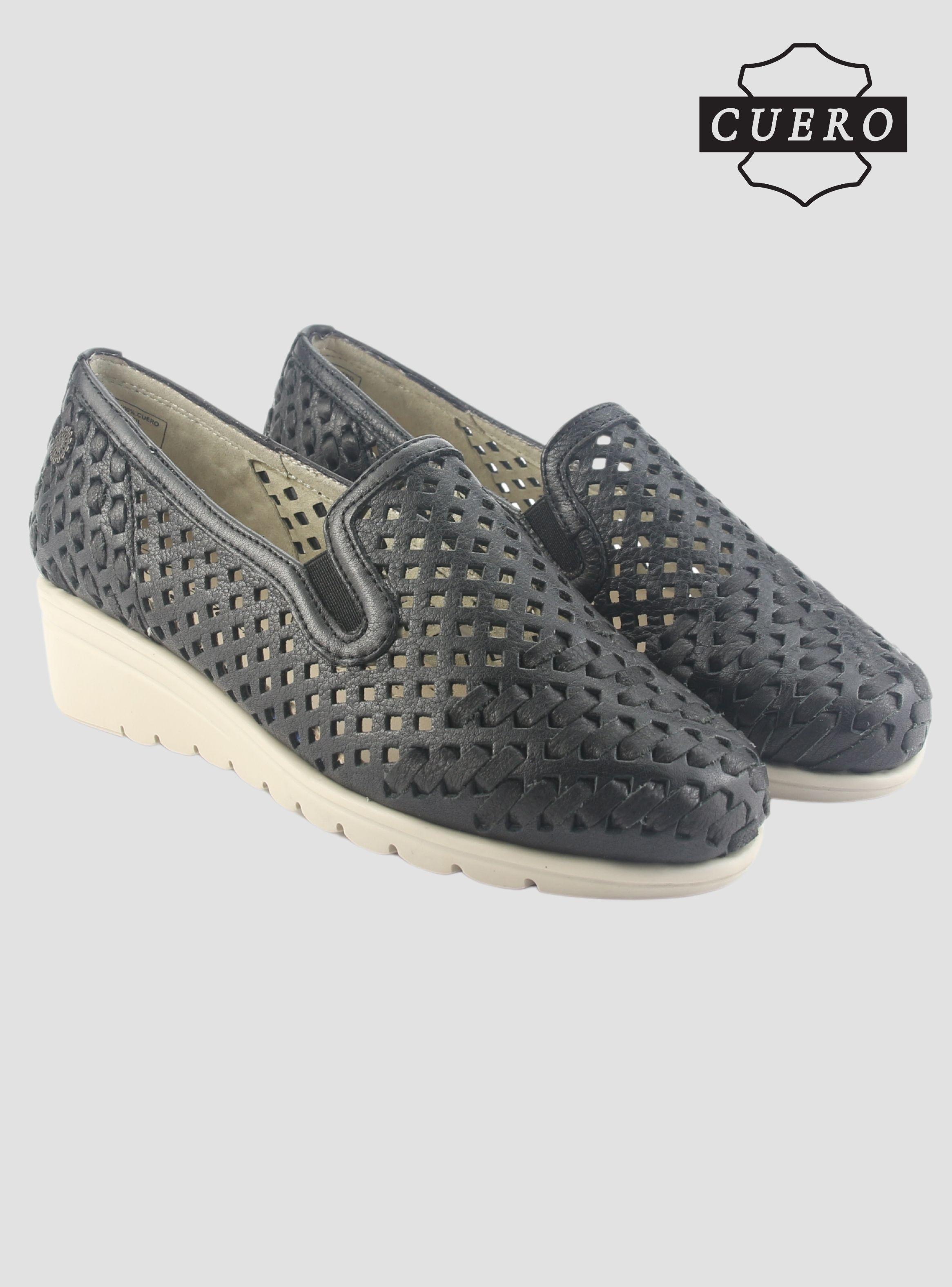 Zapato de Cuero Chalada Mujer Crose-1 Negro Casual-5