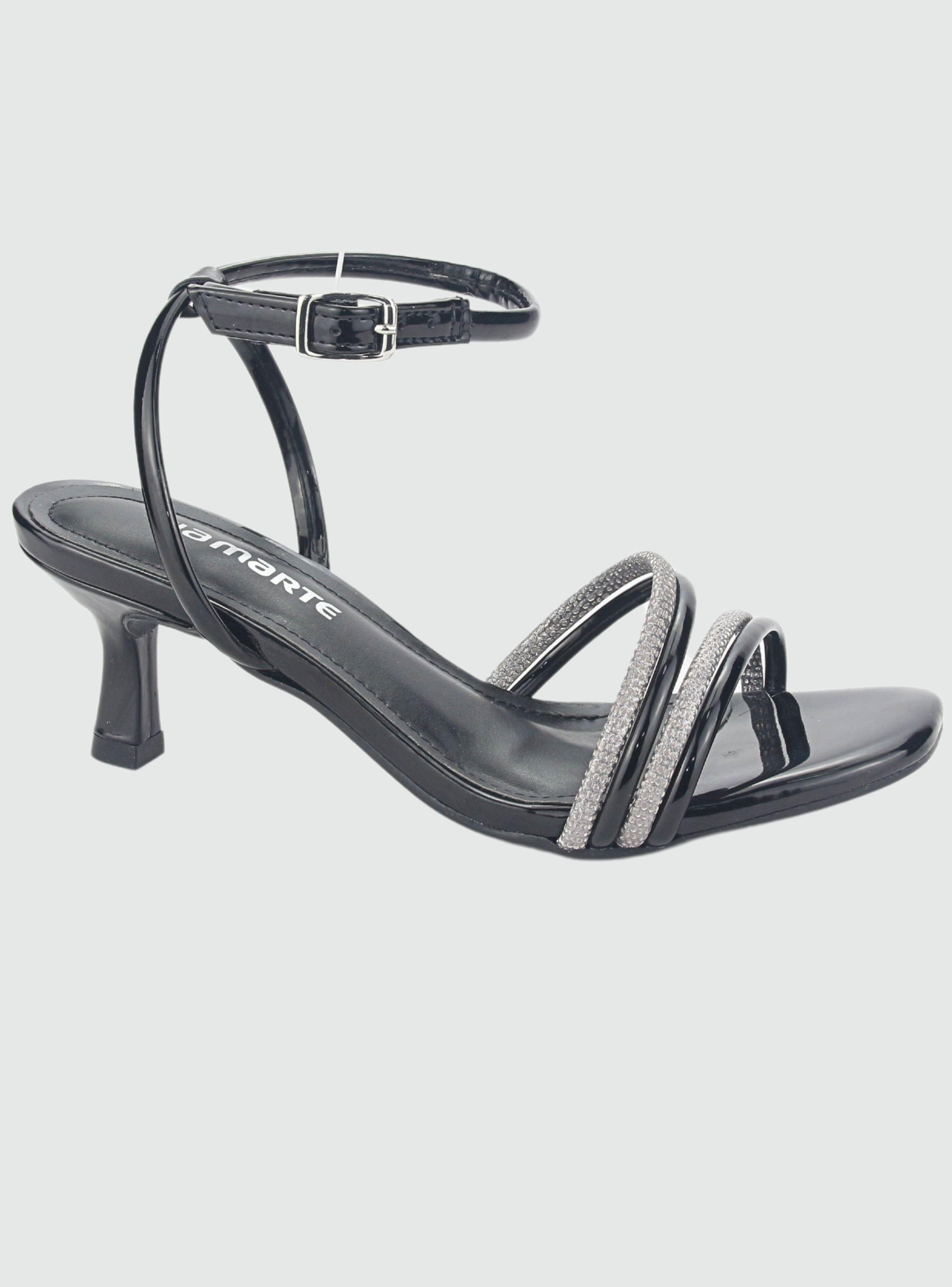Sandalia Via Marte Mujer 23-18505 Preto Casual-0