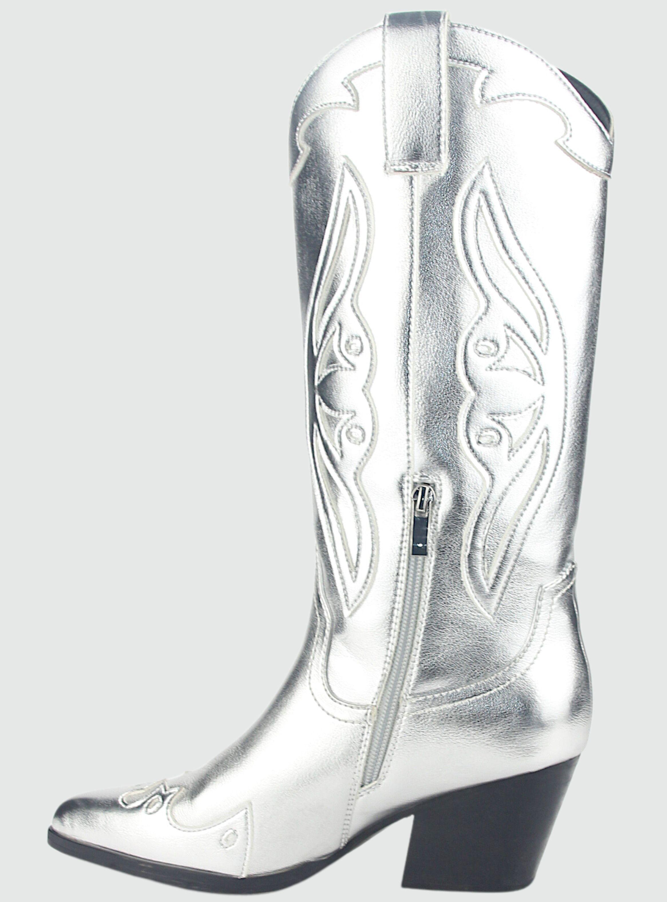 Bota Chalada Mujer Westnew-2 Plateado Casual-1