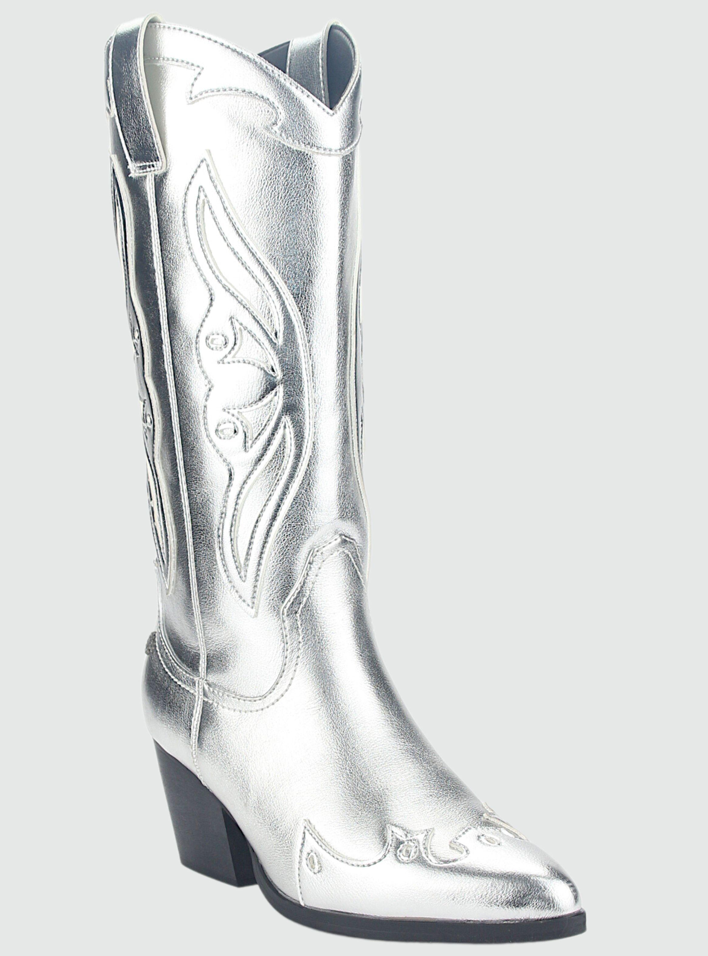 Bota Chalada Mujer Westnew-2 Plateado Casual-2