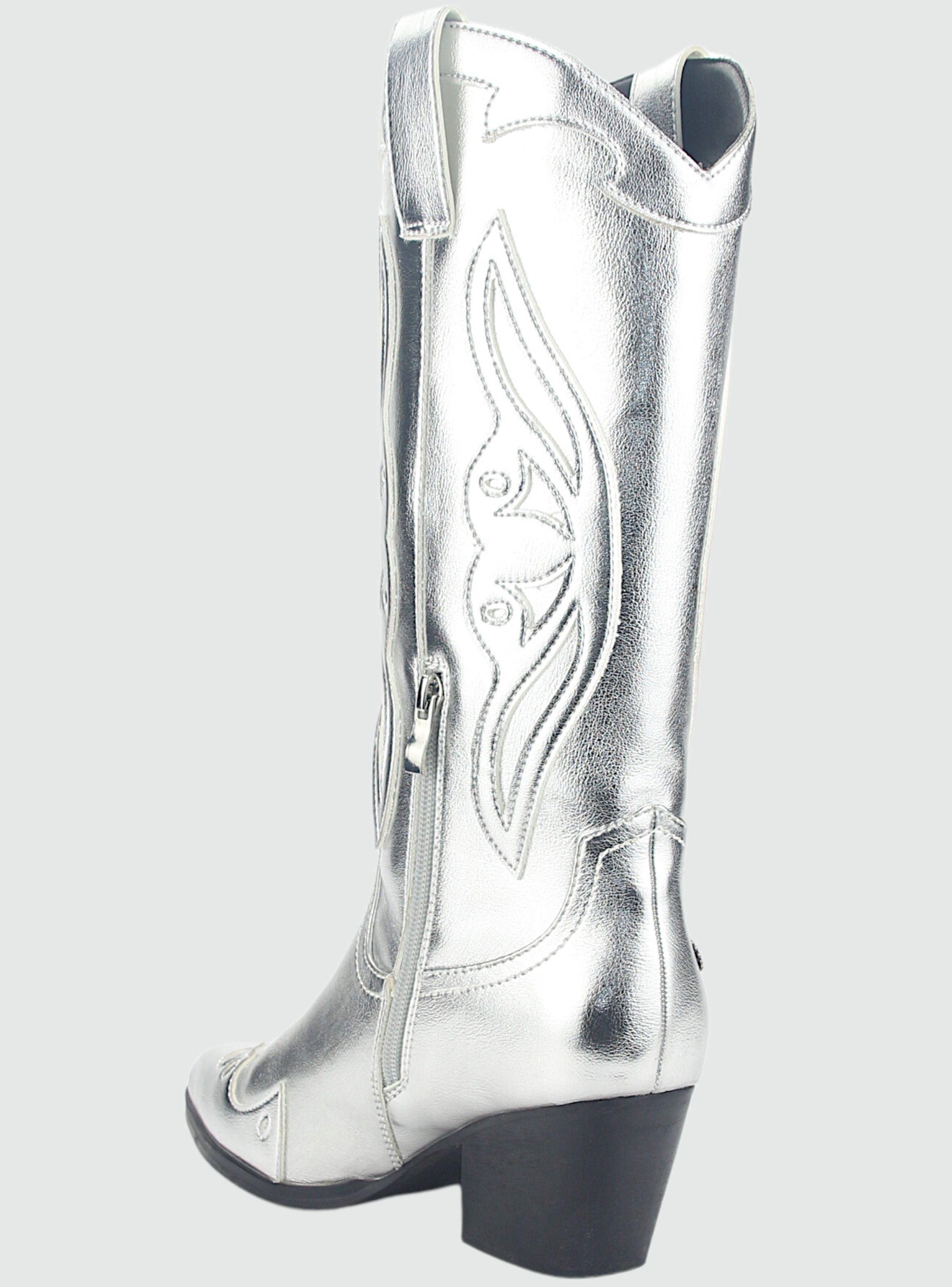 Bota Chalada Mujer Westnew-2 Plateado Casual-3
