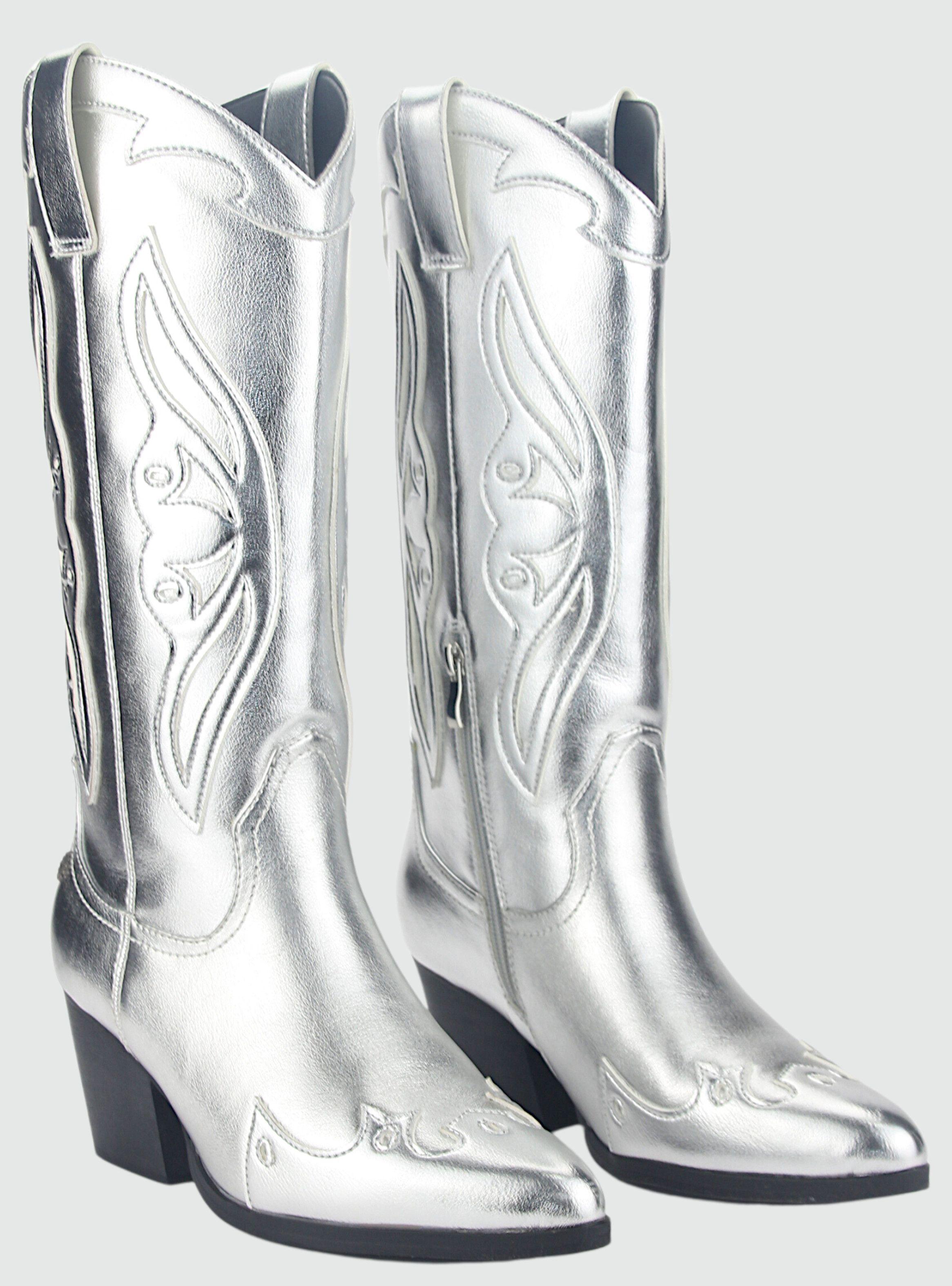 Bota Chalada Mujer Westnew-2 Plateado Casual-4