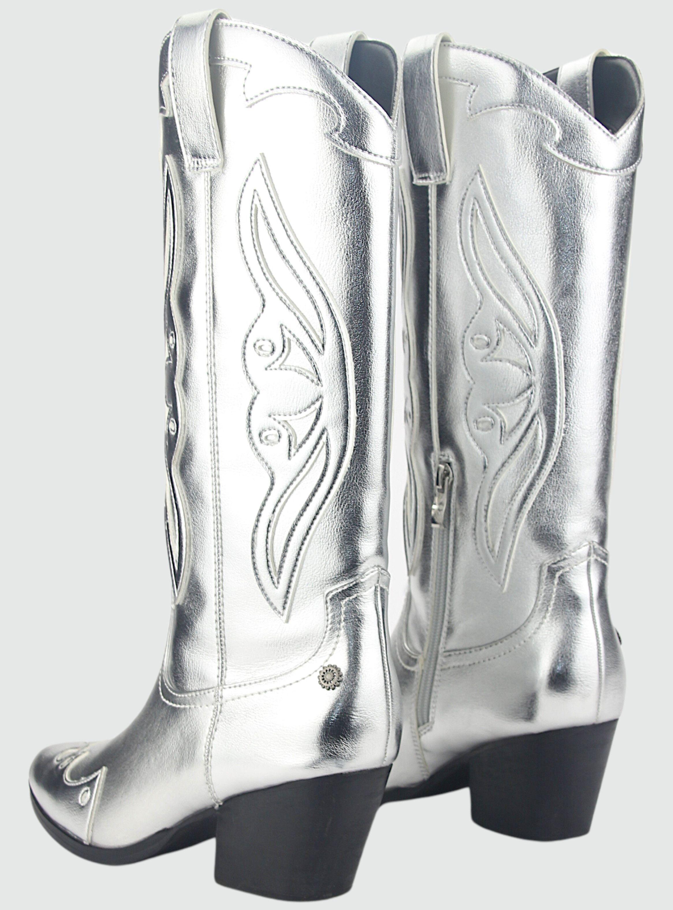 Bota Chalada Mujer Westnew-2 Plateado Casual-5