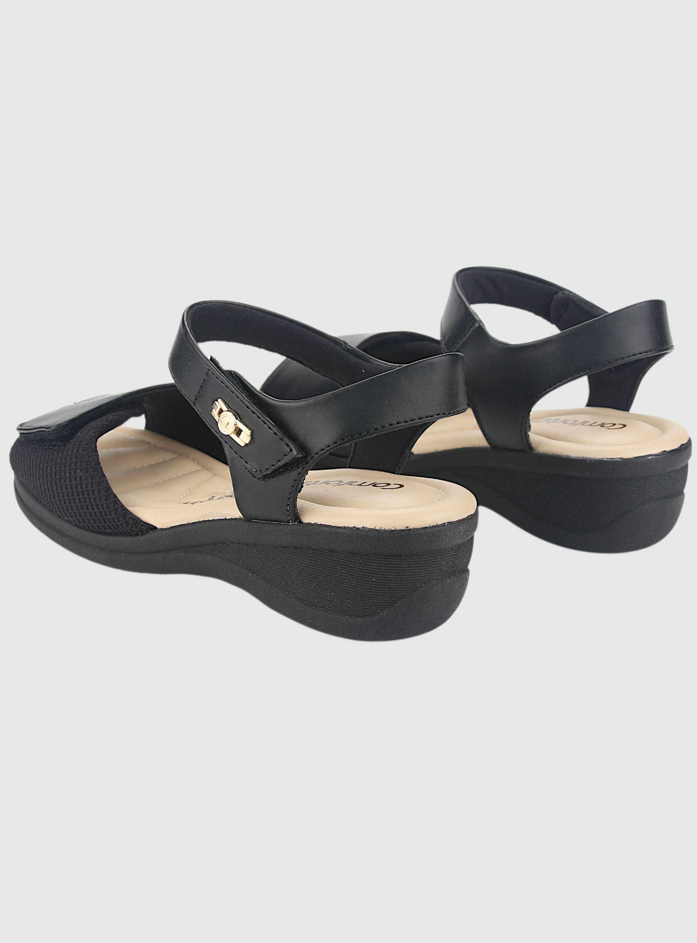 Sandalia Comfortflex Mujer 2388403 Negro Casual-5