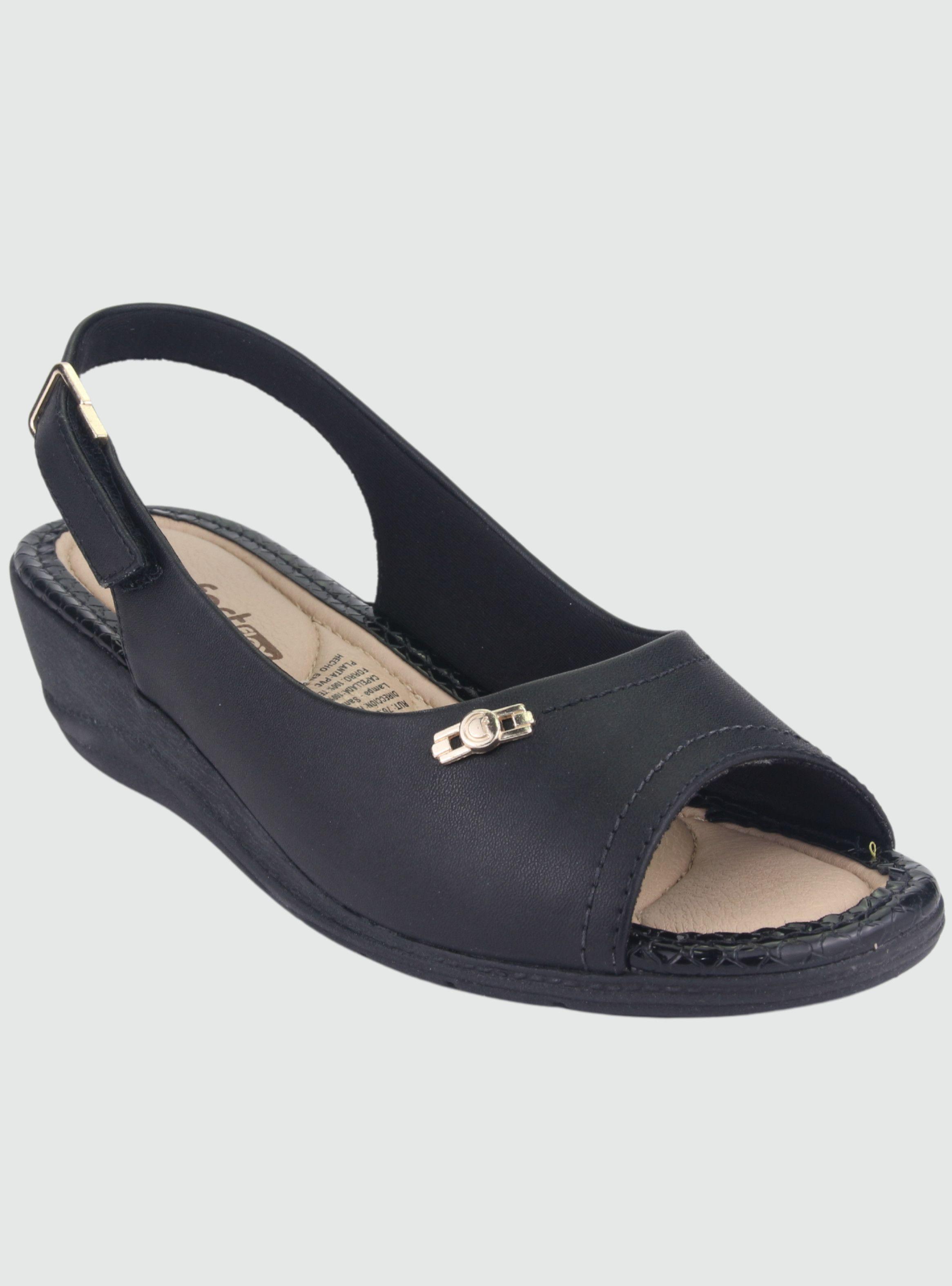 Sandalia Comfortflex Mujer 2296402 Negro Moda-2
