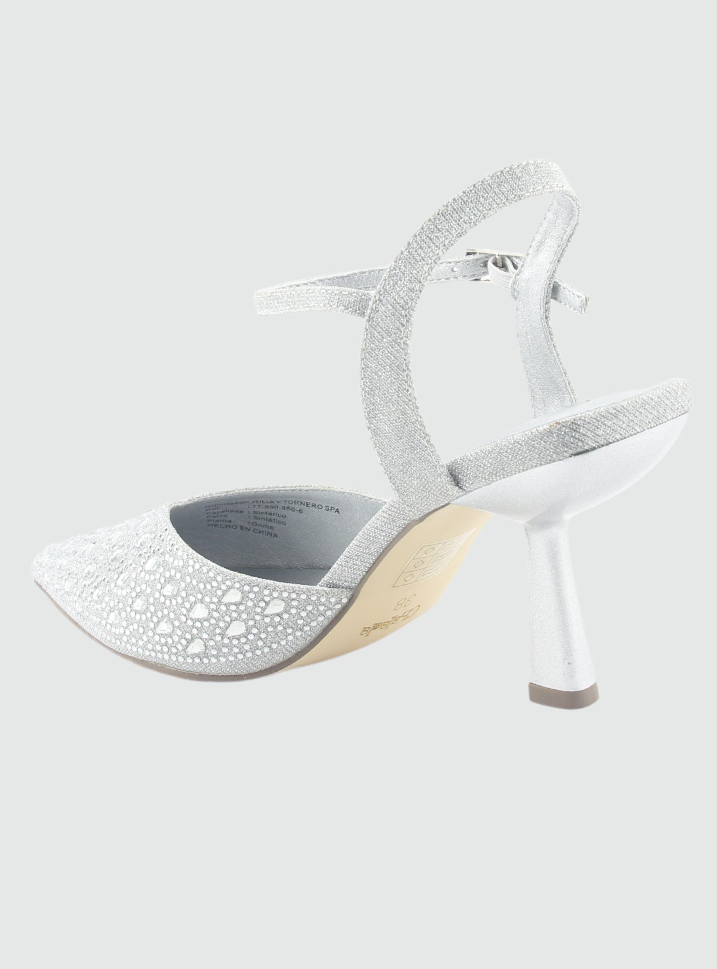 Zapato Plateado de Mujer con Taco Rebi-1-3