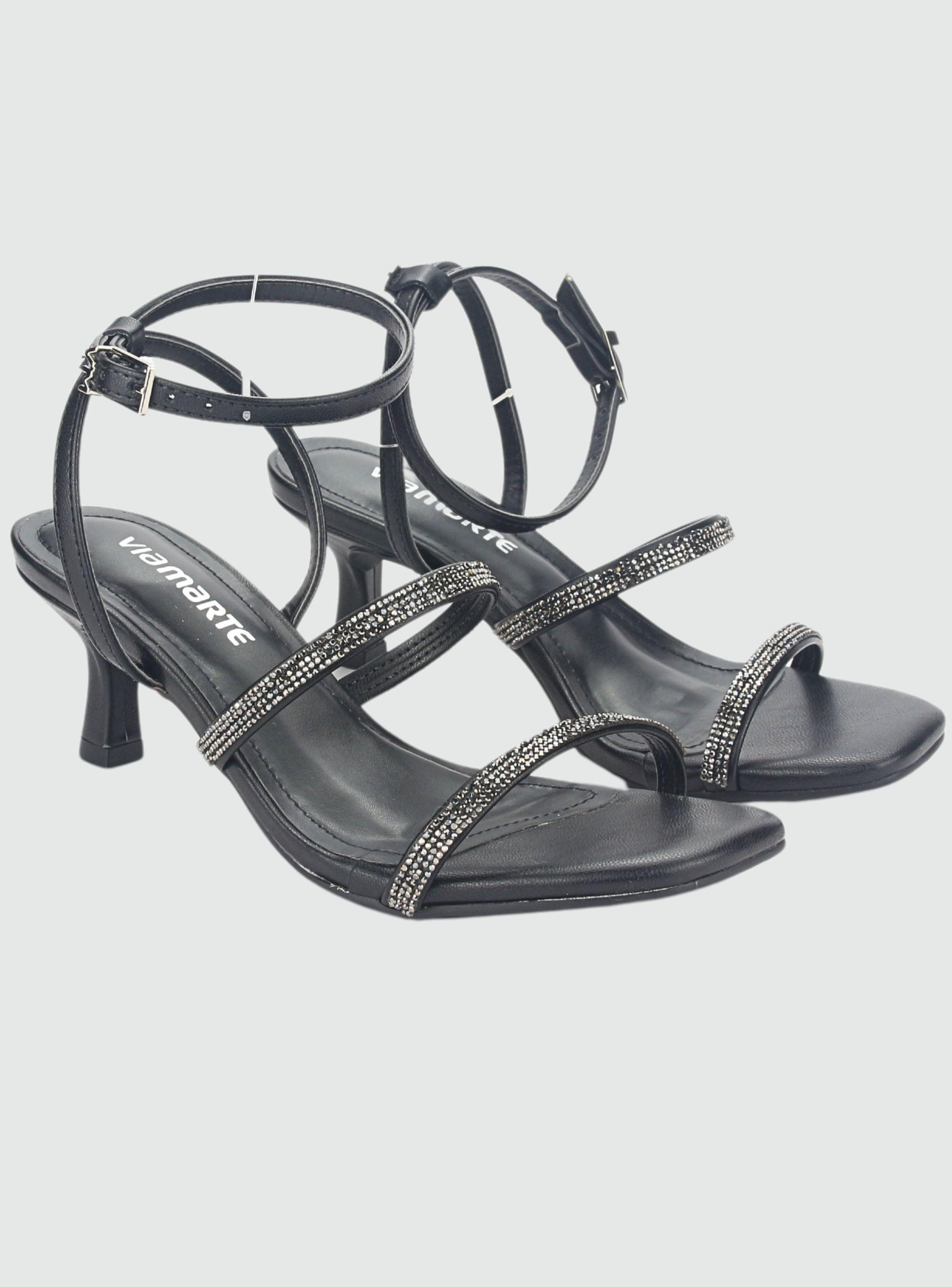 Sandalia Via Marte Mujer 23-18501 Preto Casual-3