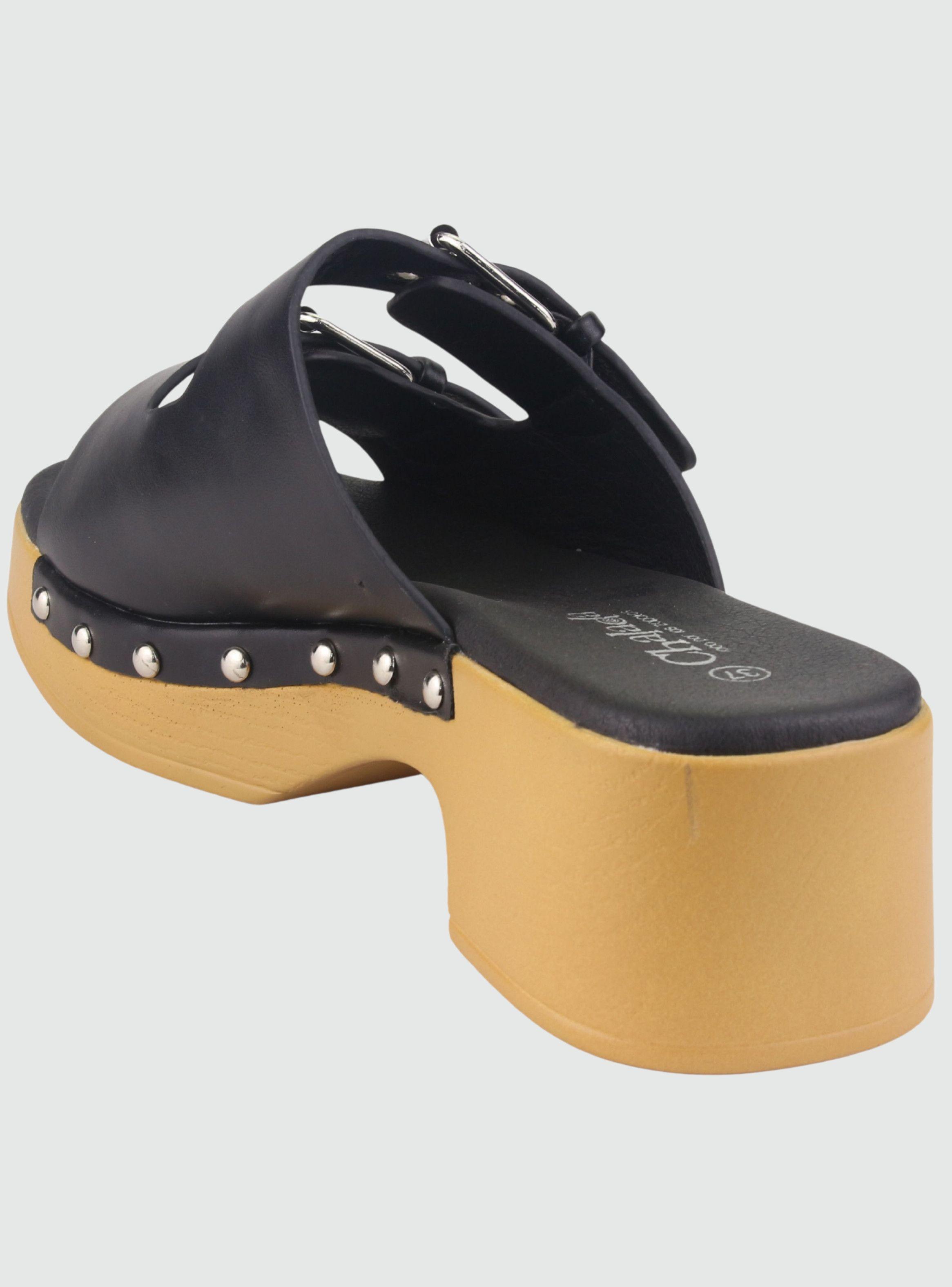 Sandalia Chalada Mujer Woodl-30 Negro Casual-3