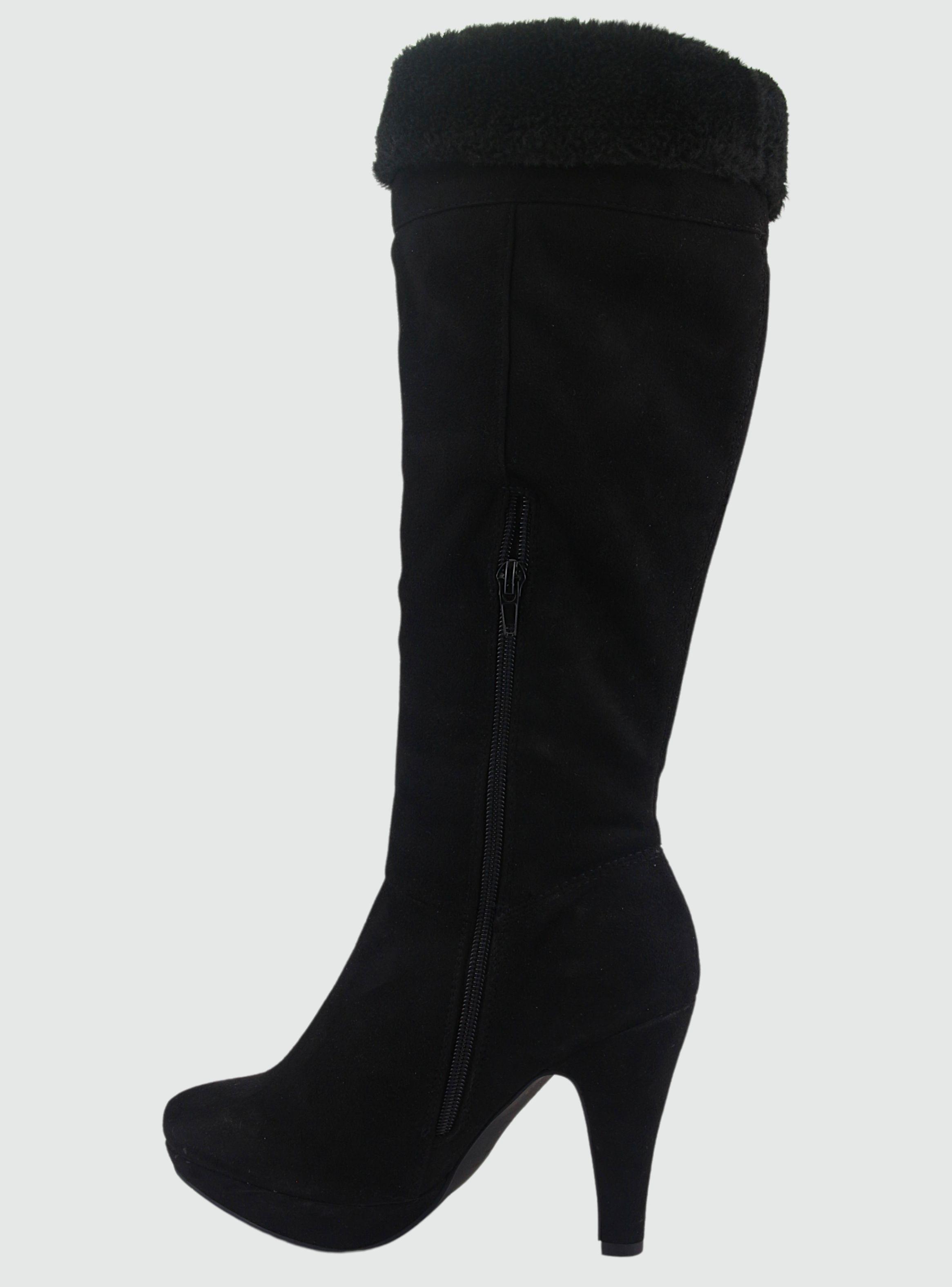 Bota Chalada Mujer Plataform-4 Negro Moda-1