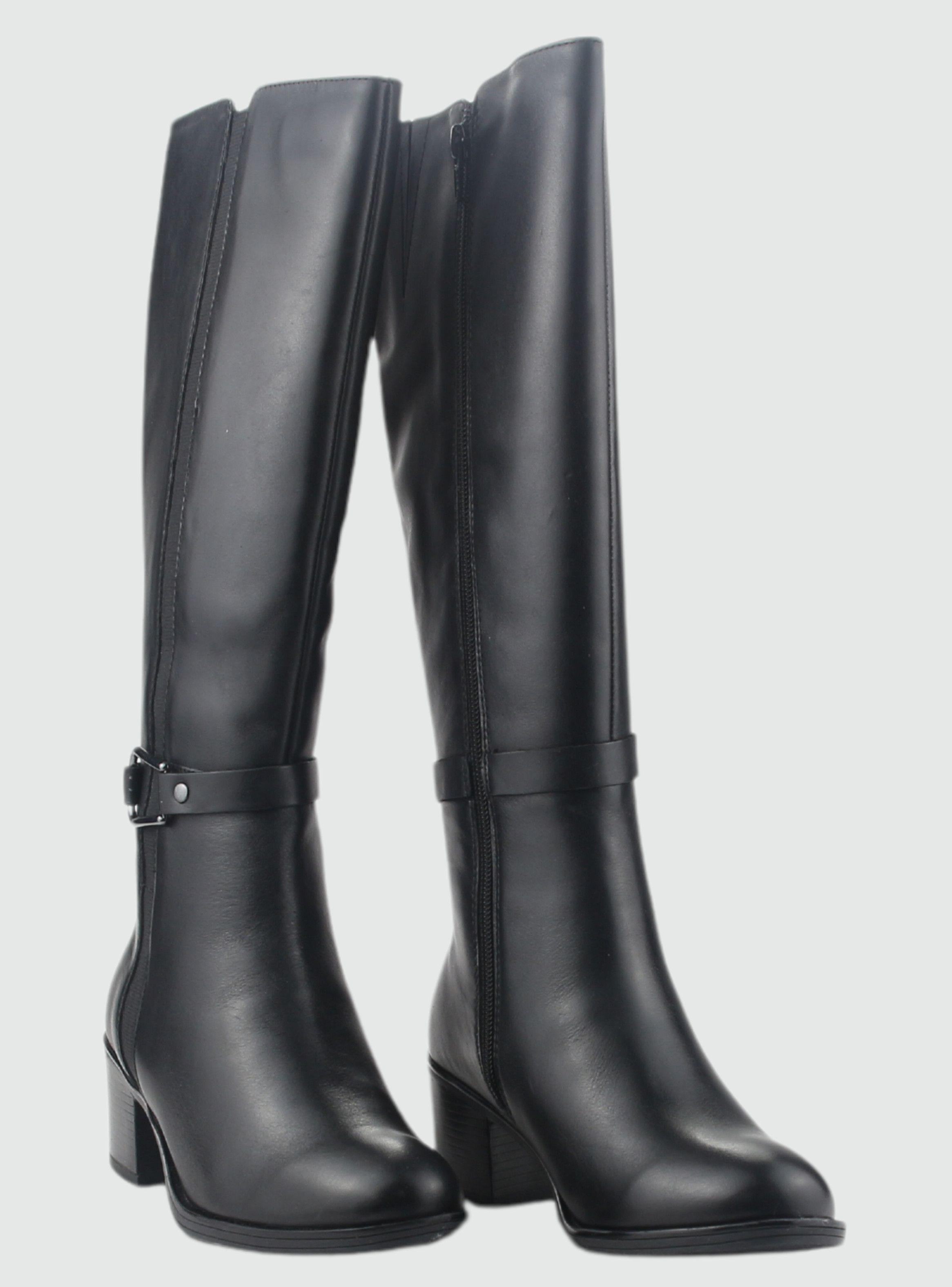 Bota de Cuero Mujer Casual Negro Palena-4