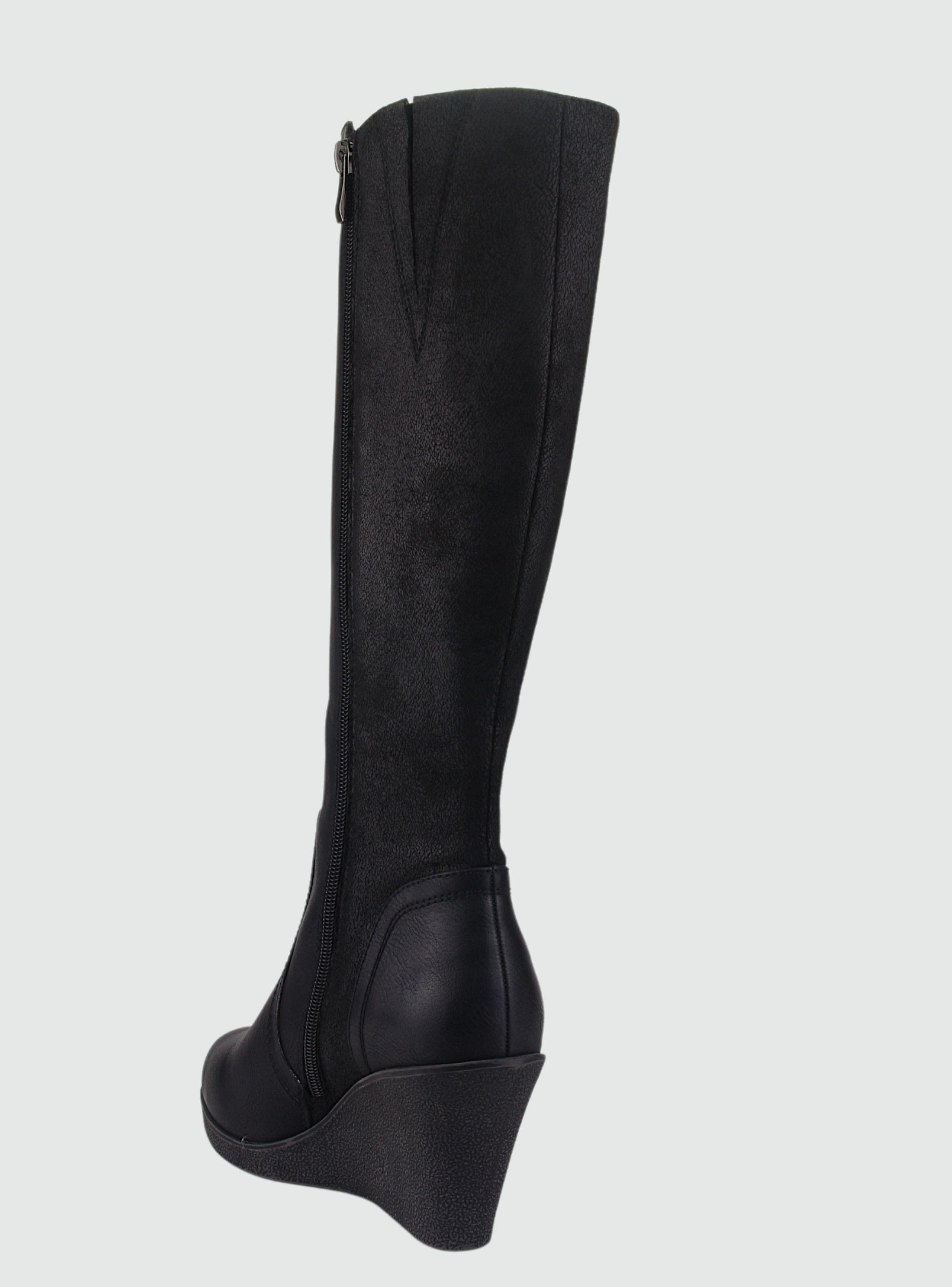 Bota Chalada Mujer Wedge-40 Negro Casual-2
