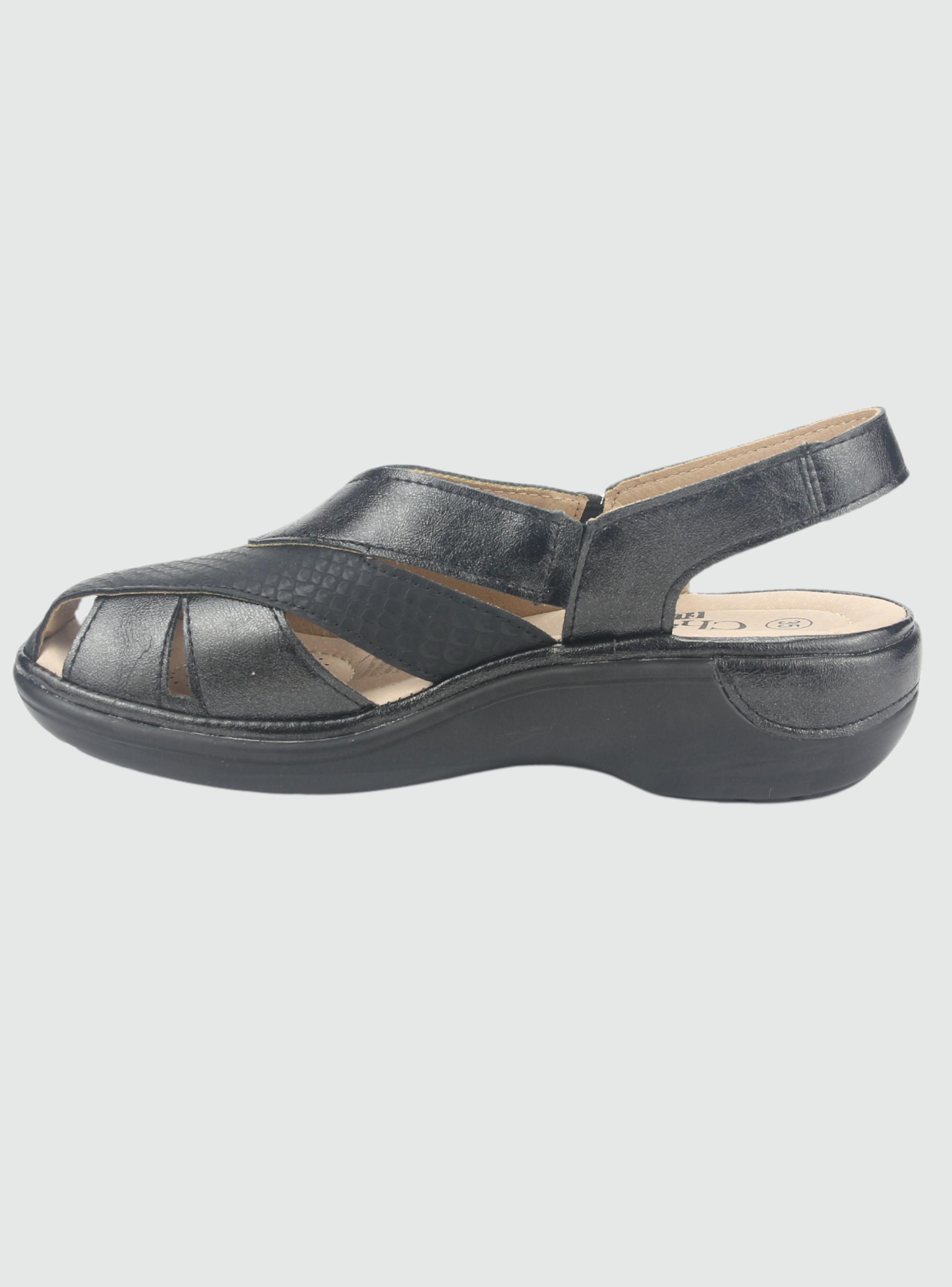 Sandalia Chalada Mujer Mestico-1 Negro Casual-1