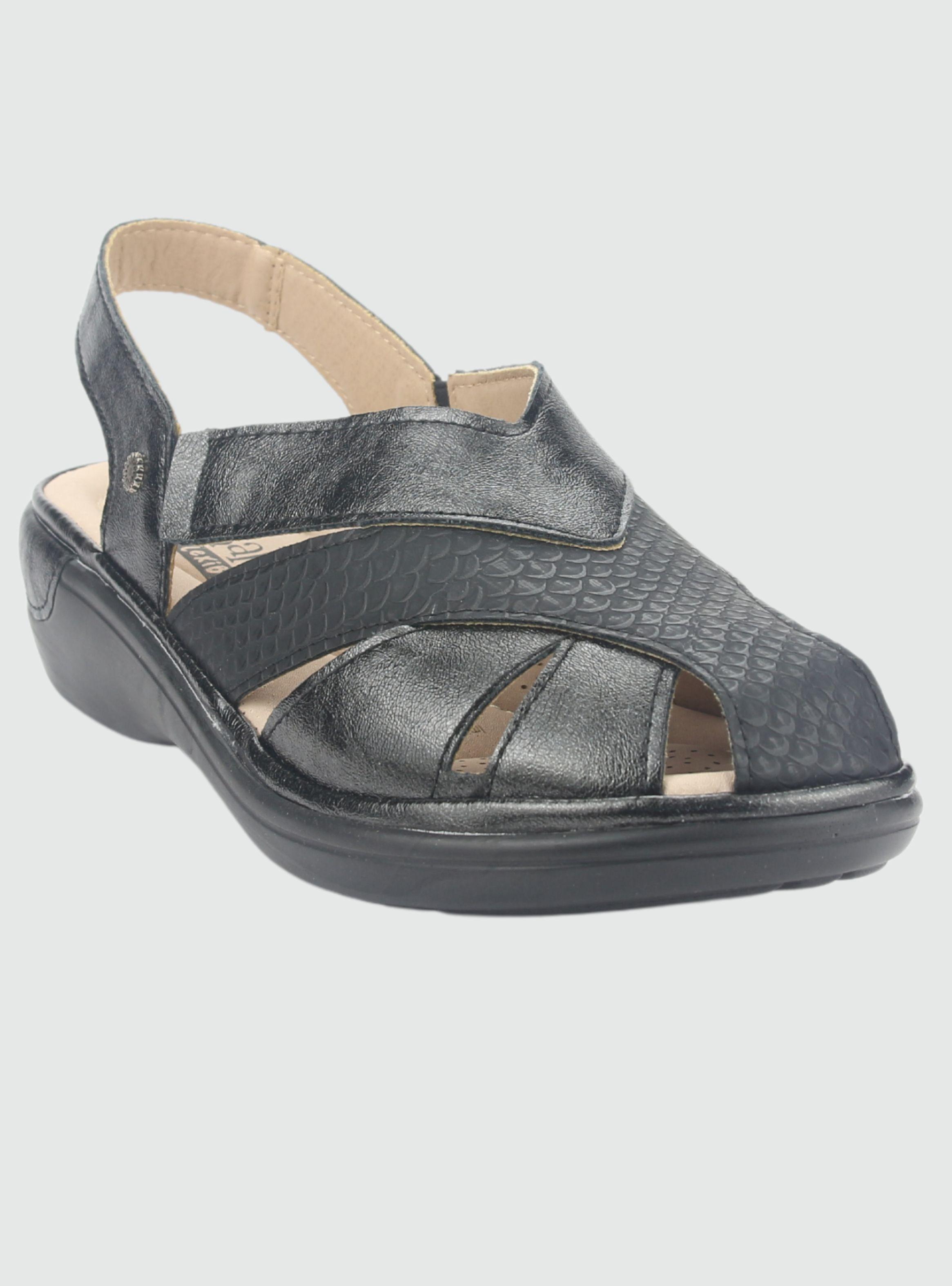 Sandalia Chalada Mujer Mestico-1 Negro Casual-2