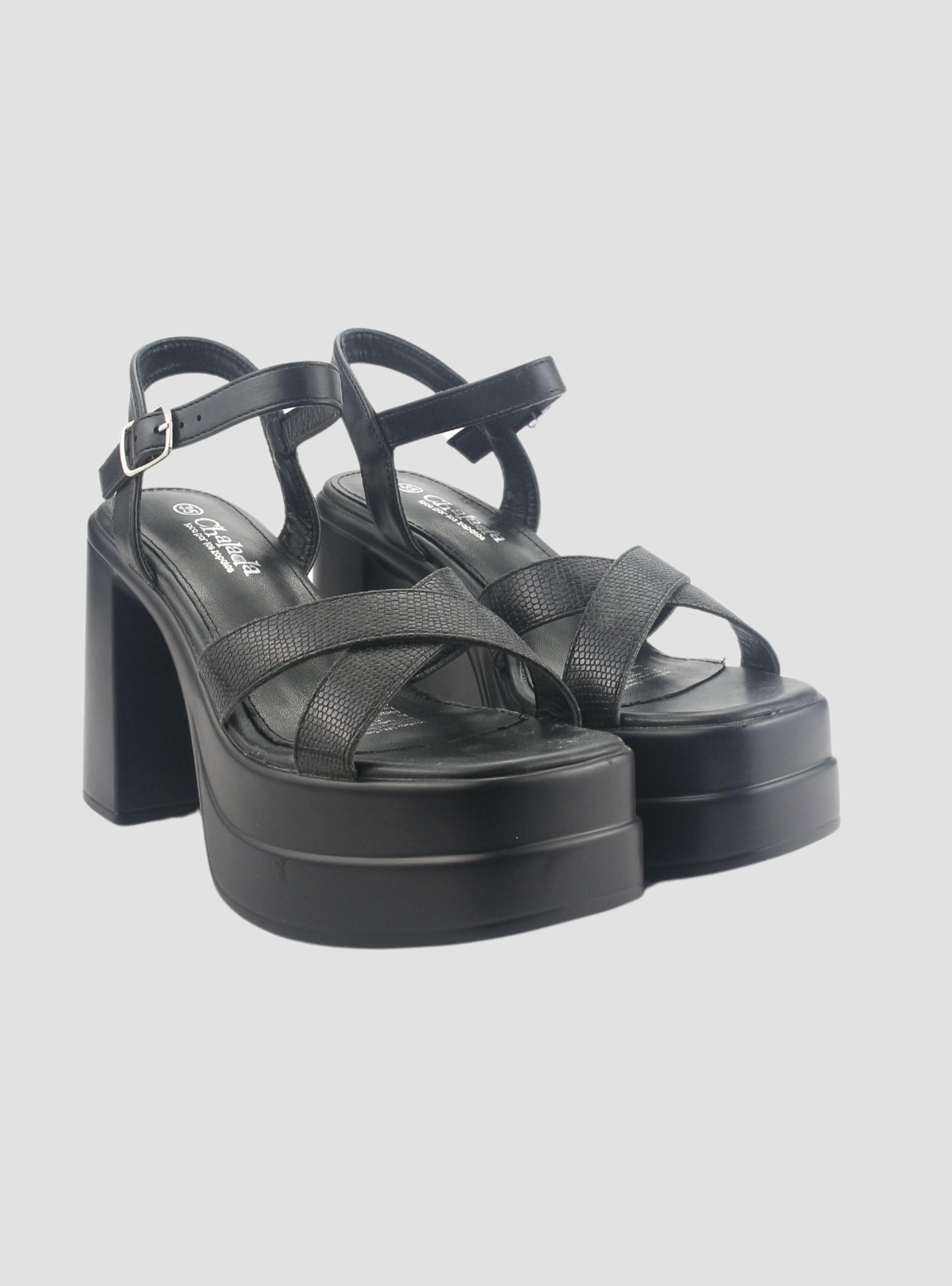 Sandalia Chalada Mujer Vizze-1 Negro Casual-4