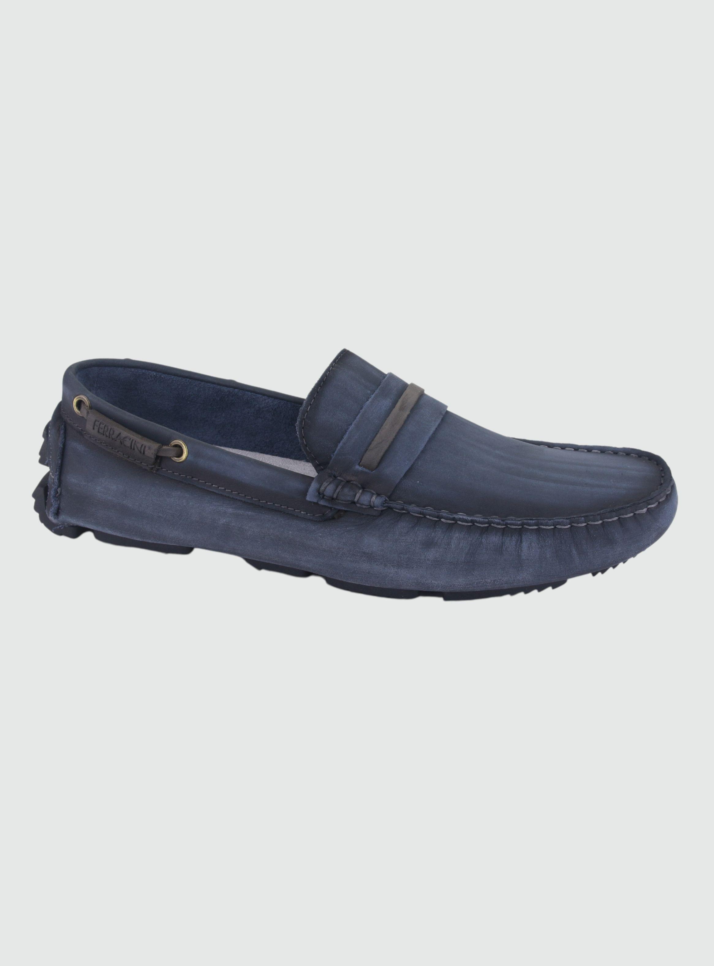 Mocasin Ferracini Hombre 3457 Azul Casual-0