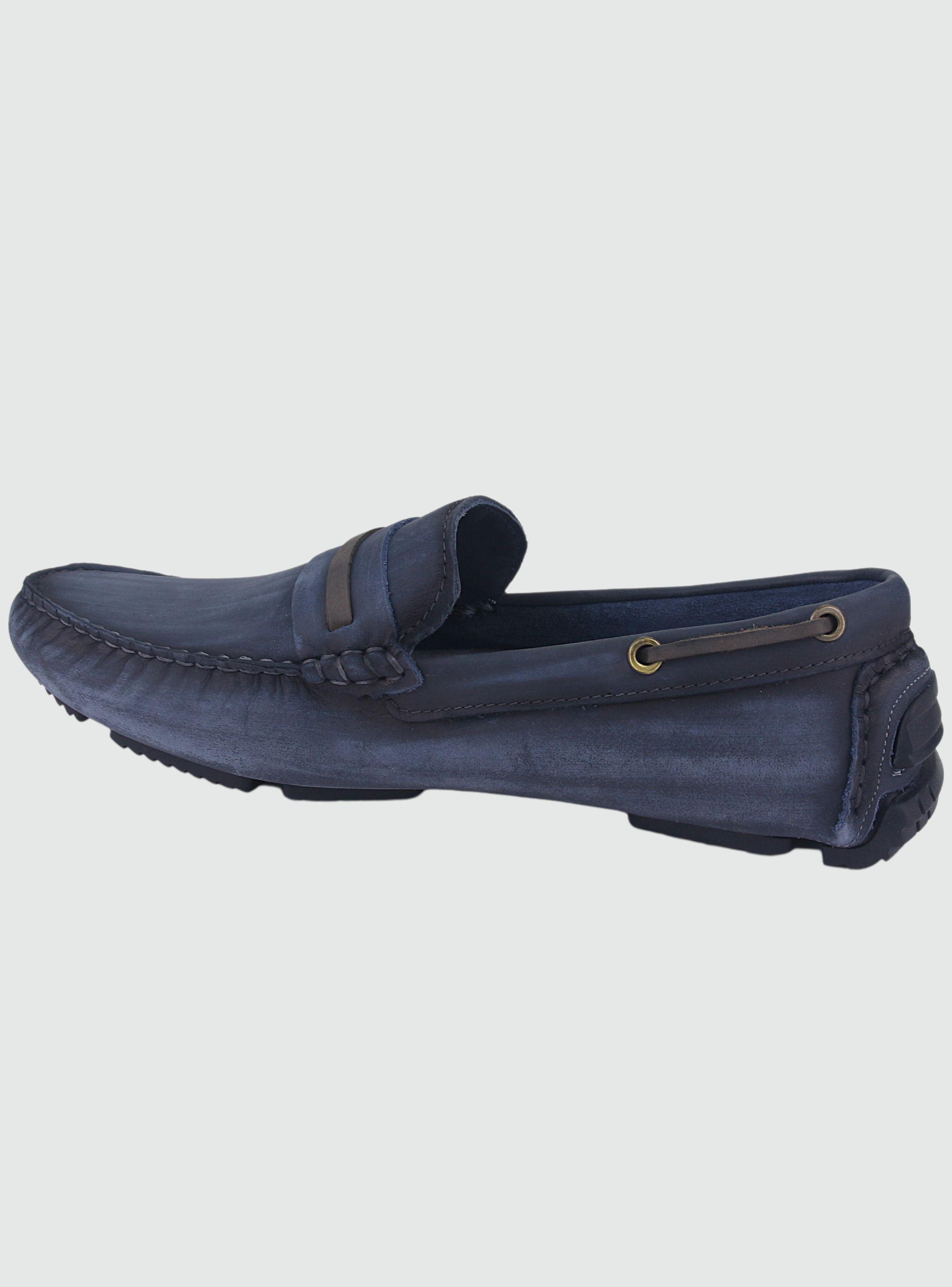 Mocasin Ferracini Hombre 3457 Azul Casual-1